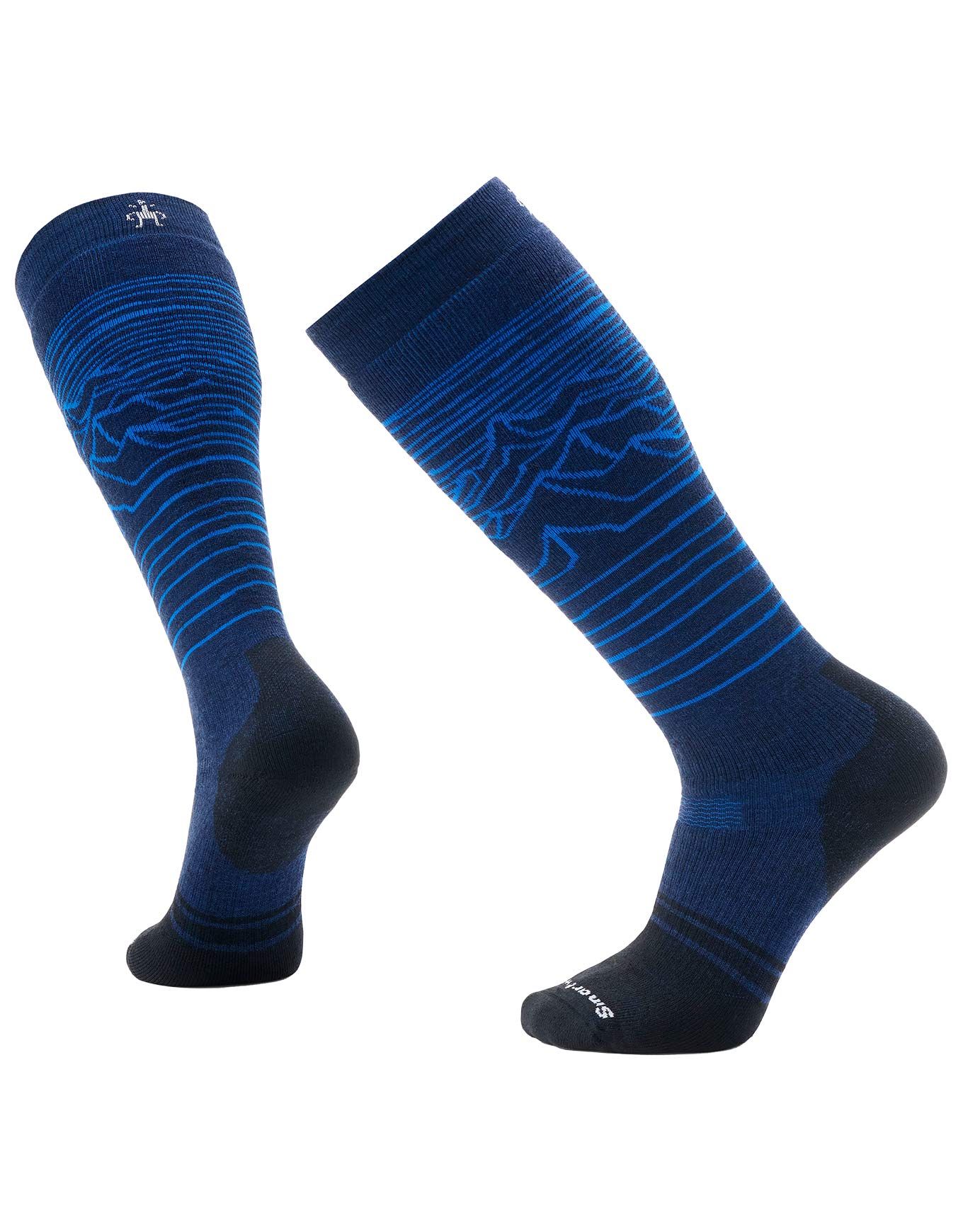 Snowboard Full Cushion Iguchi Pattern OTC Socks Snow Deep Navy + Smartwool