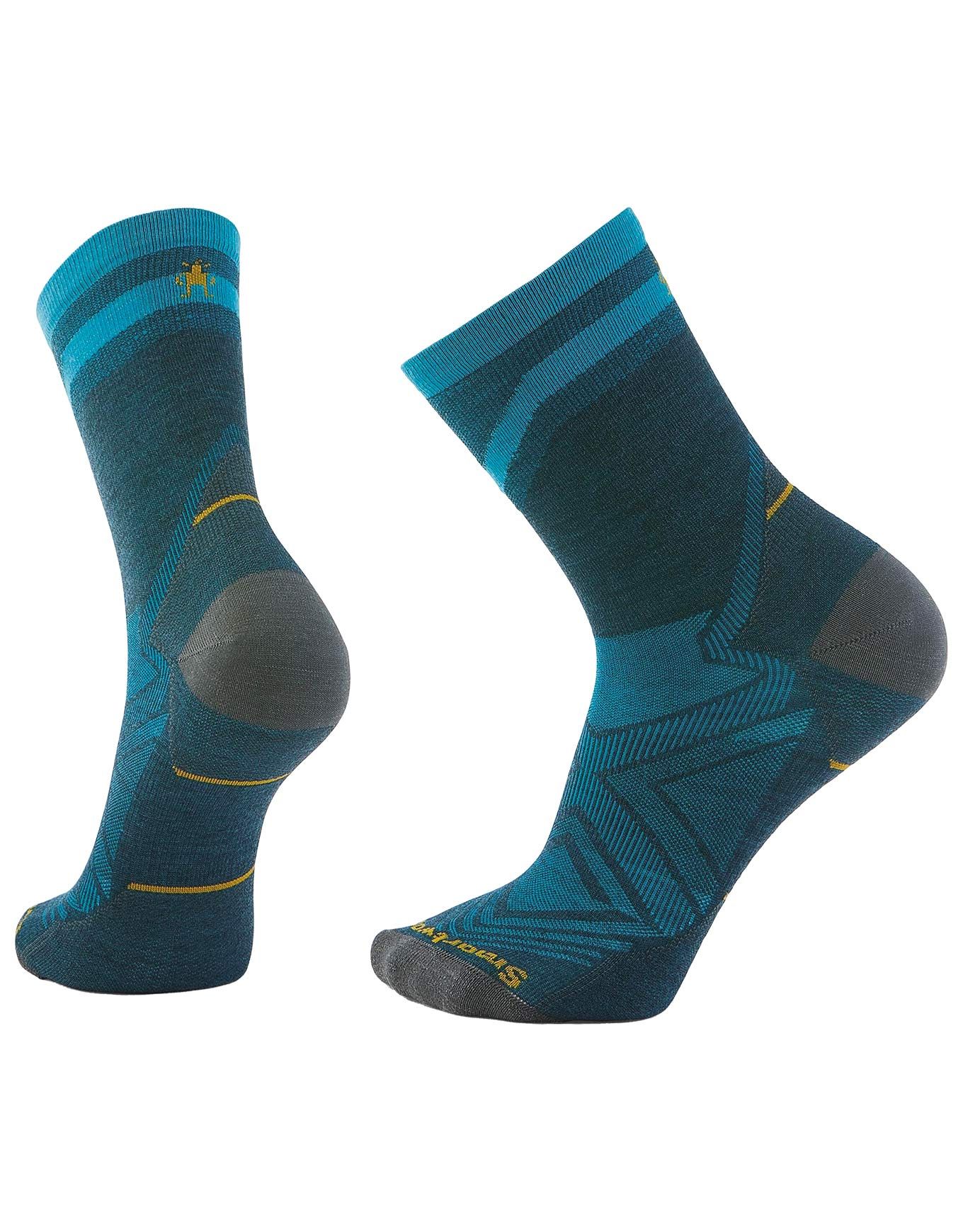 Run Zero Cushion Mid Crew Socks Twilight Blue + Smartwool