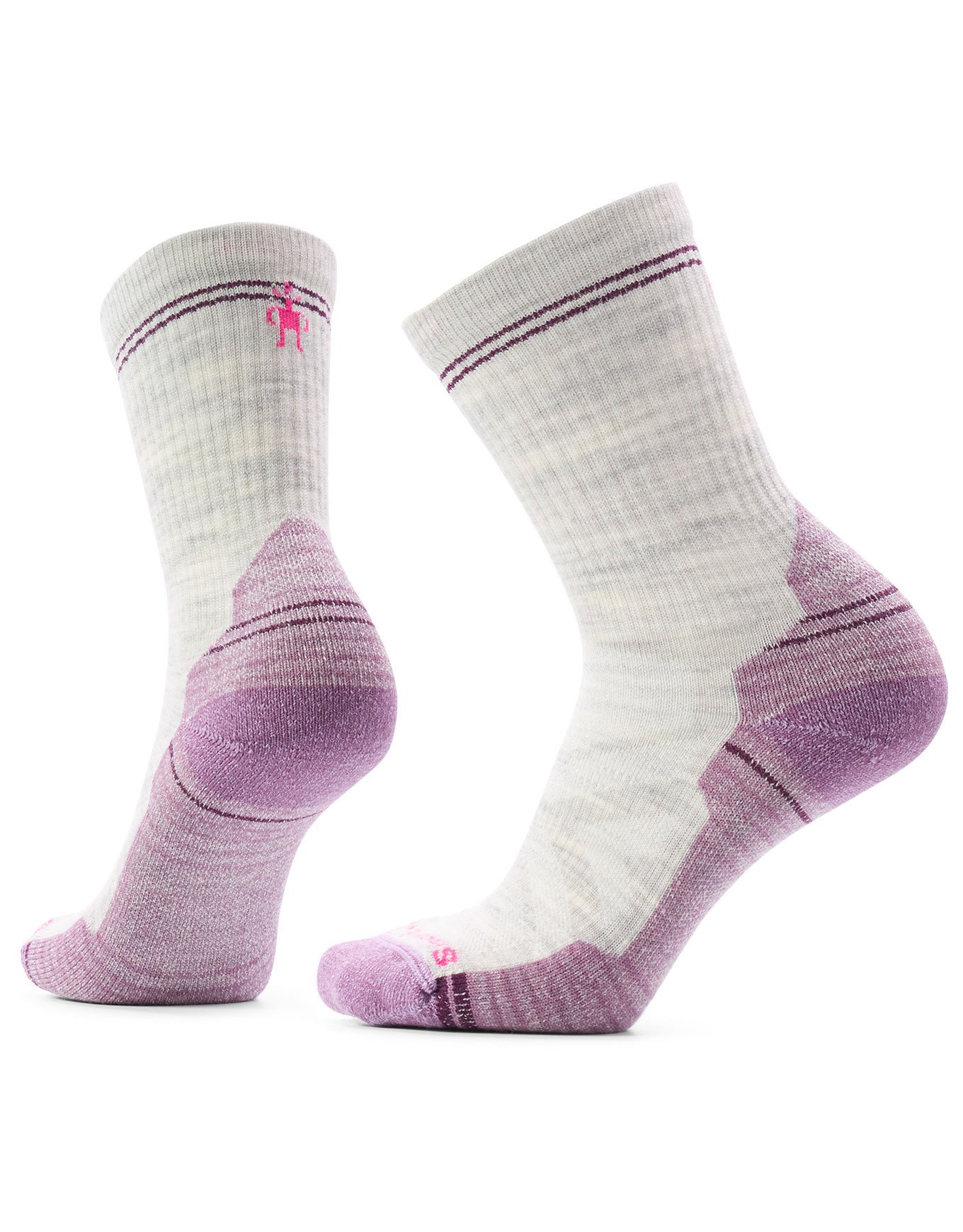 W Hike Light Cushion Crew Socks Ash/Purple Dawn + Smartwool