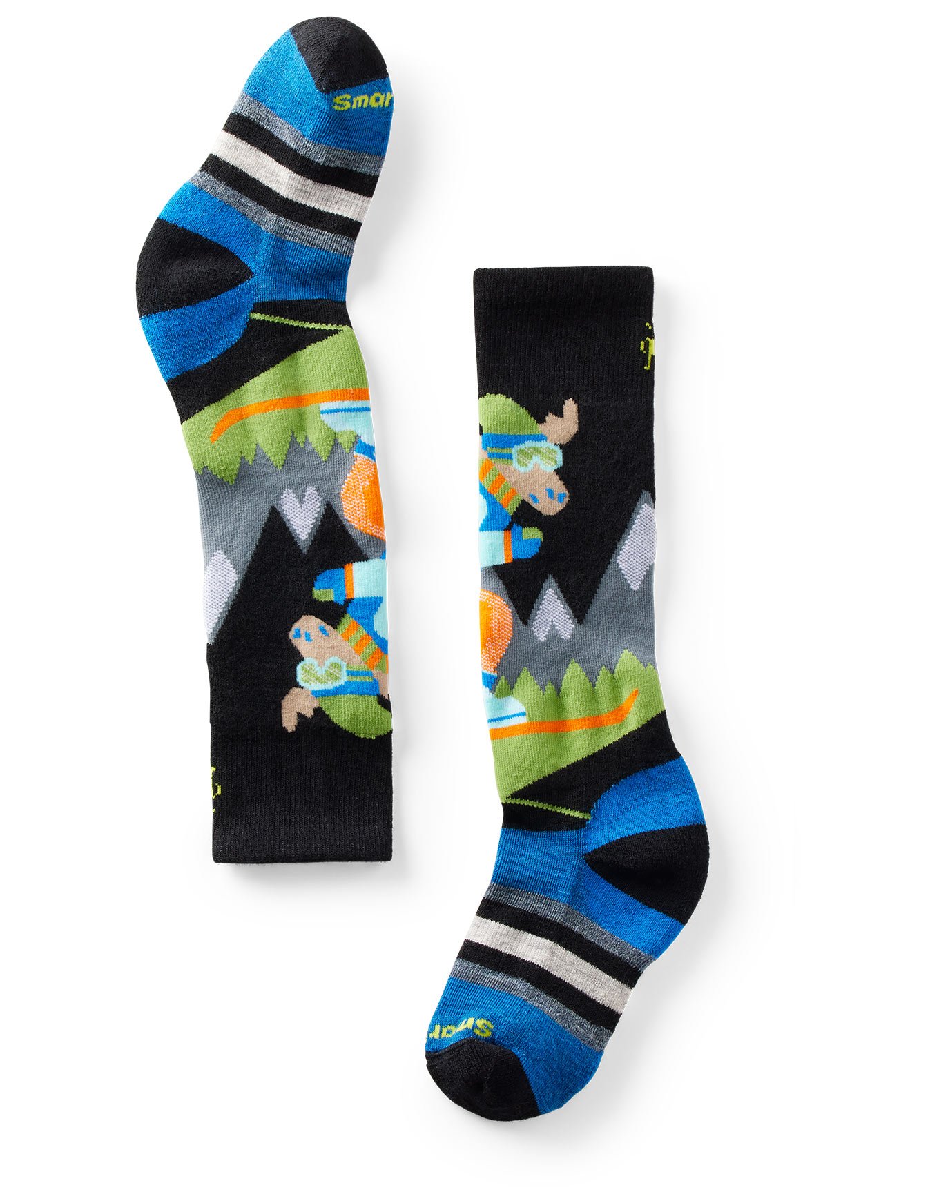 K Wintersport Full Cushion Mountain Moose OTC Socks Black + Smartwool
