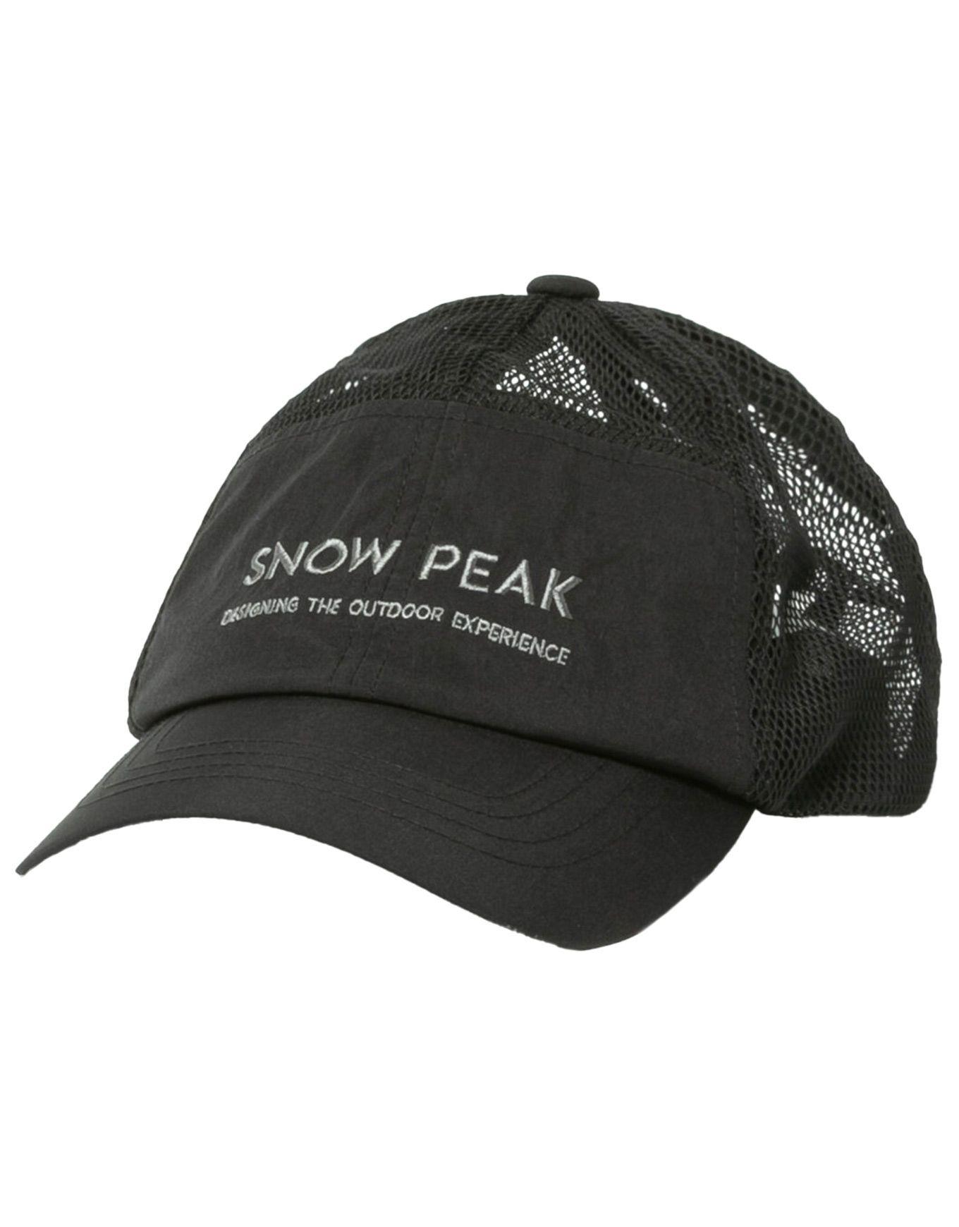 Six Panels Mesh Cap Black + Snow Peak