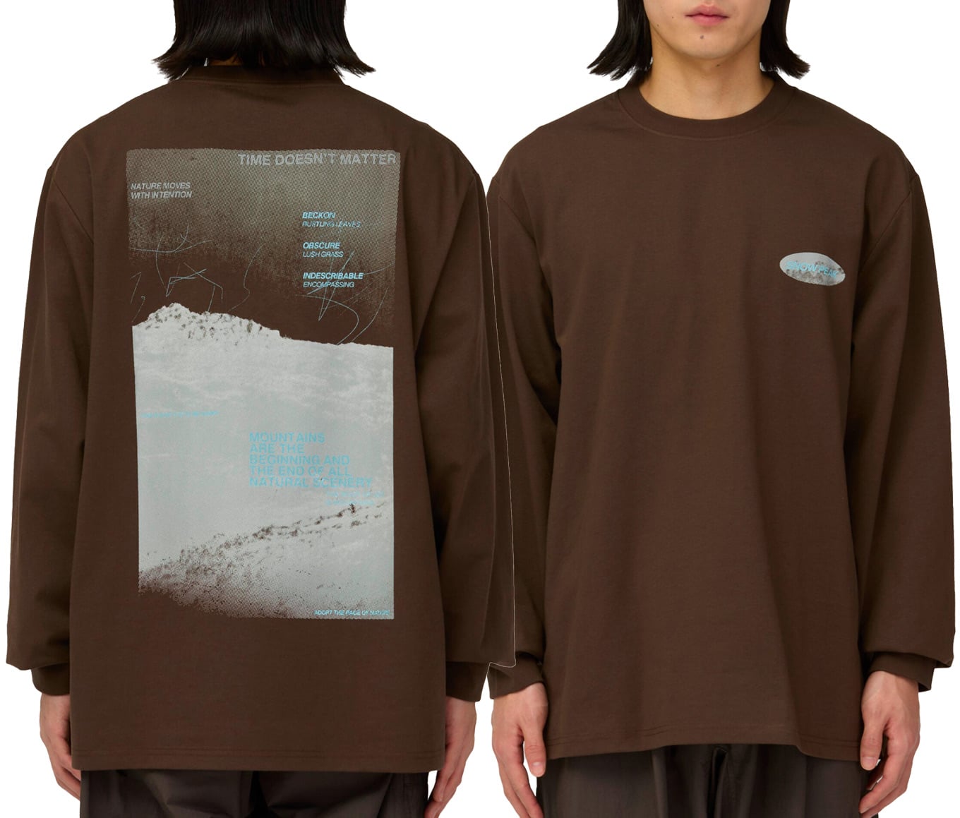 Campscape LS T-Shirt Brown + Snow Peak