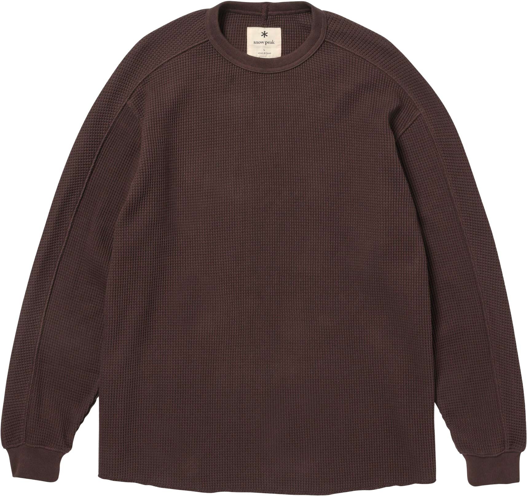 Heavyweight Waffle Pullover Dark Brown + Snow Peak