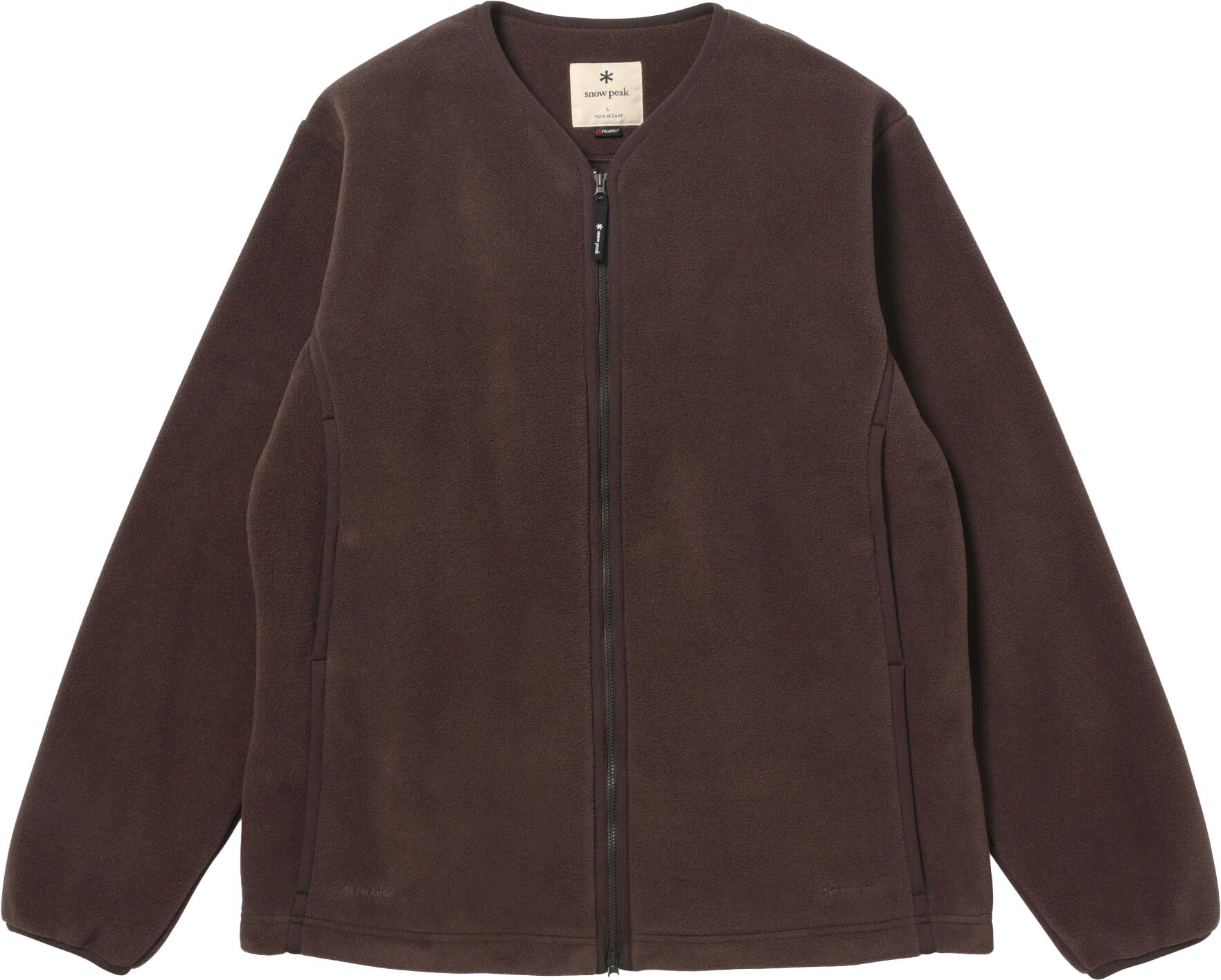 Water-Repellent Fleece Cardigan Dark Brown + Snow Peak