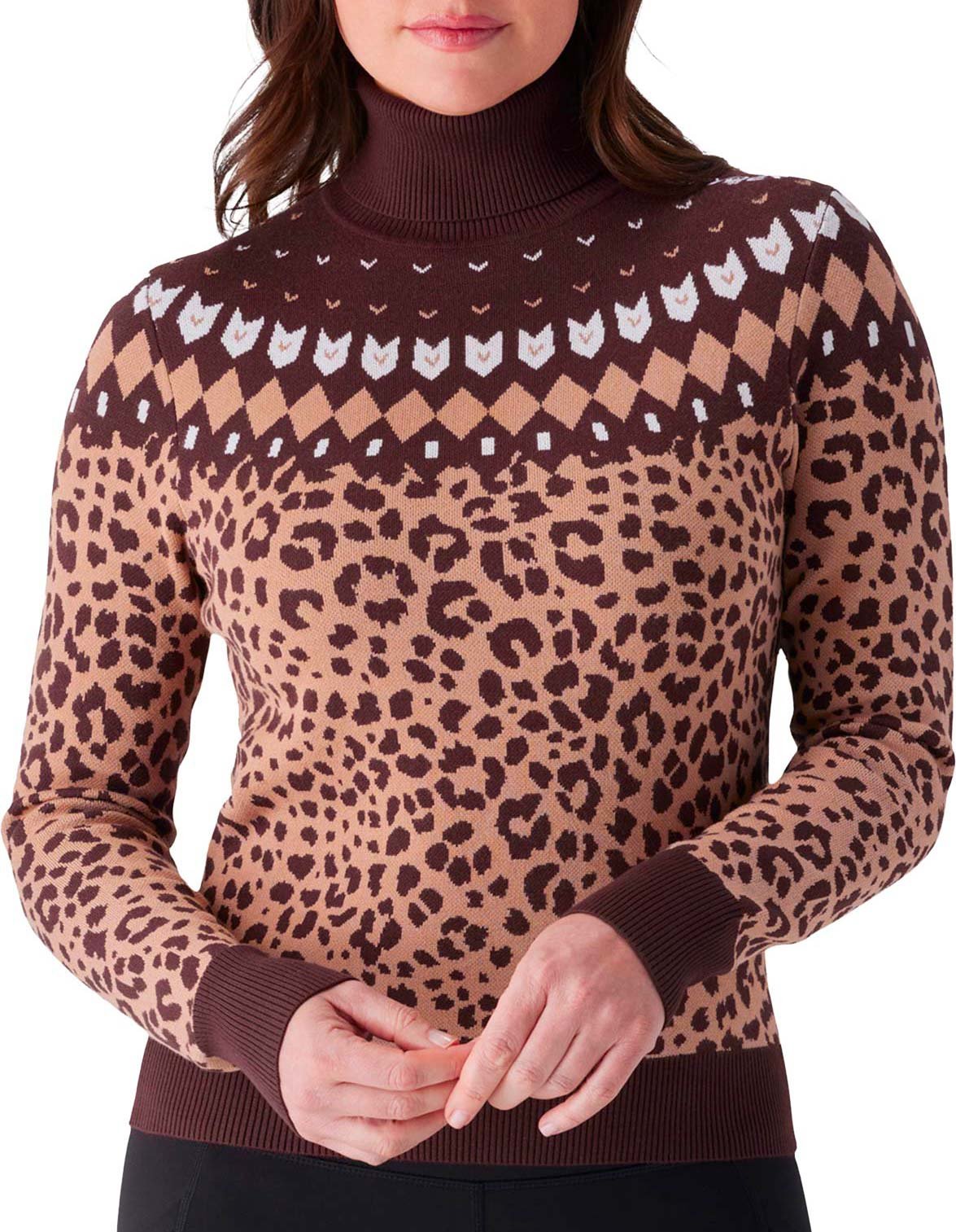 Stellar Ski Sweater W Leopard + Spyder