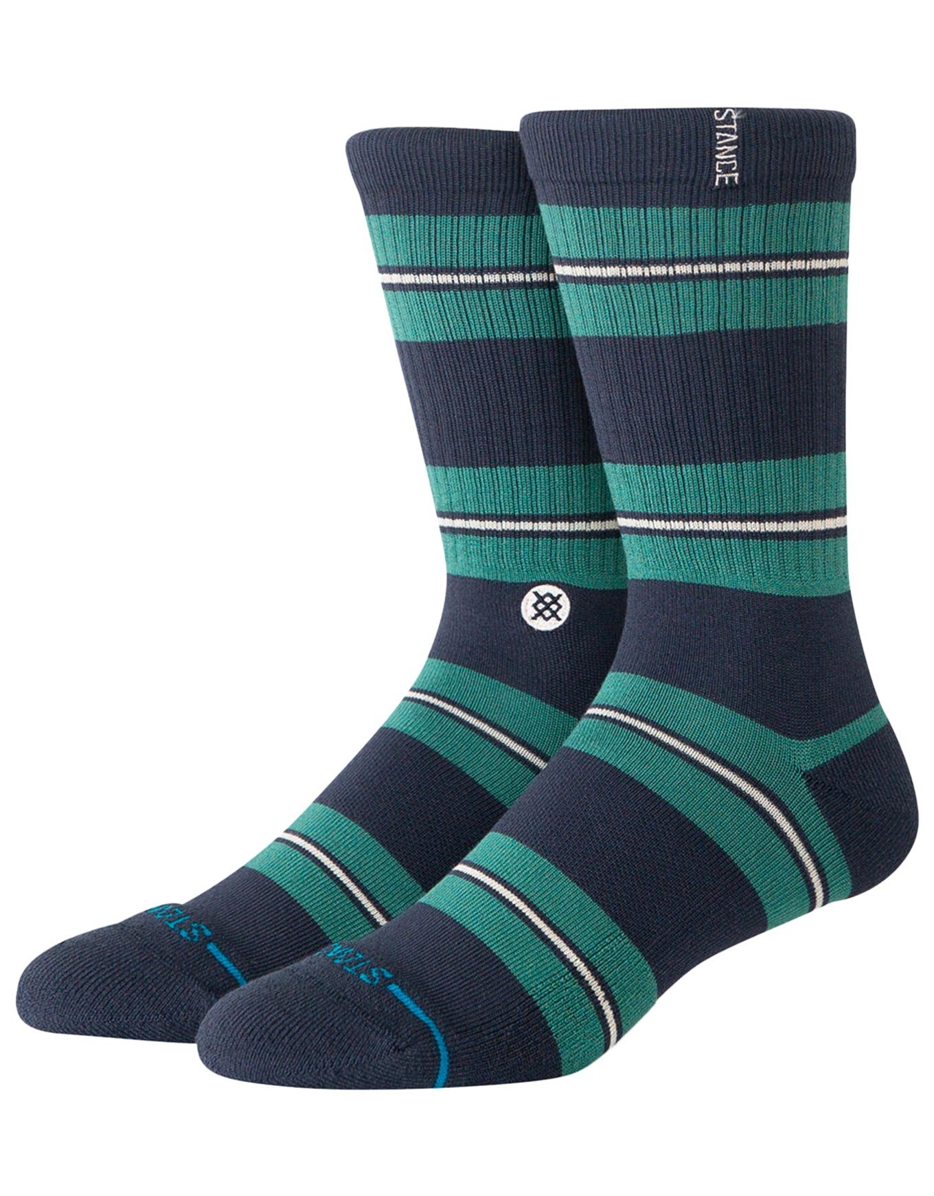 Caesar Stripe Crew Green + Stance