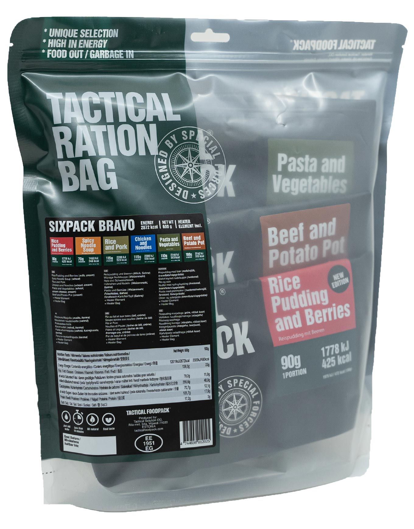 Pack de 6 Repas Bravo + Tactical Foodpack