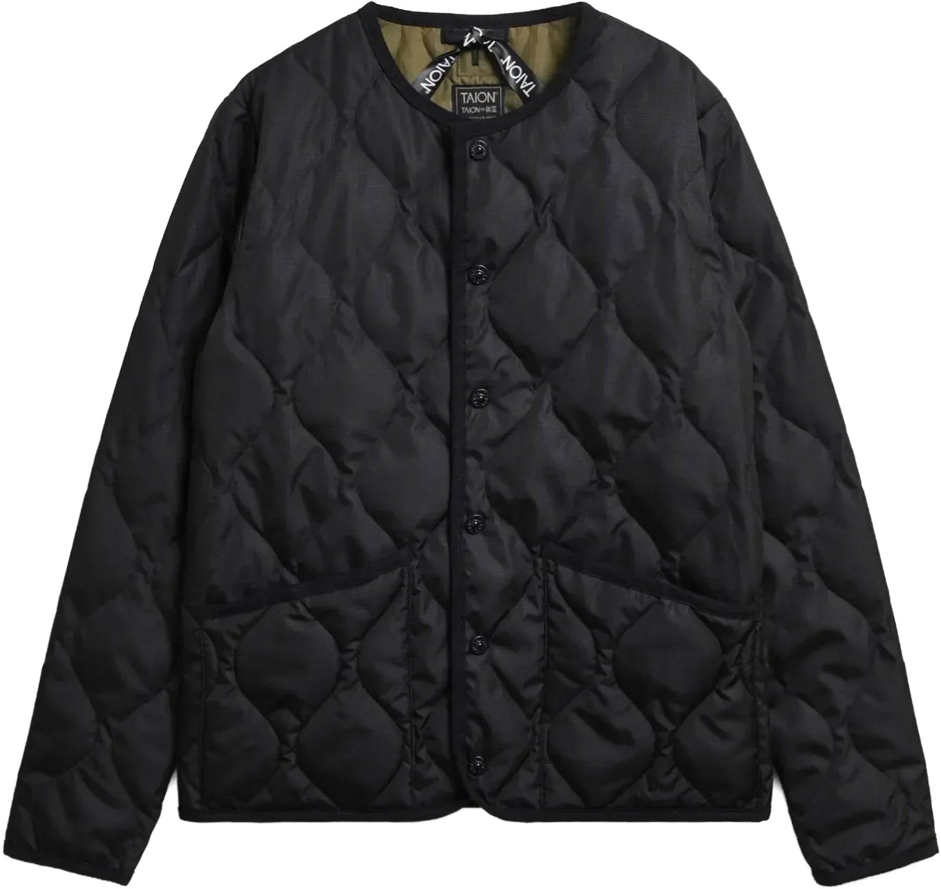 Military Crew Neck Down Jacket Black + Taion