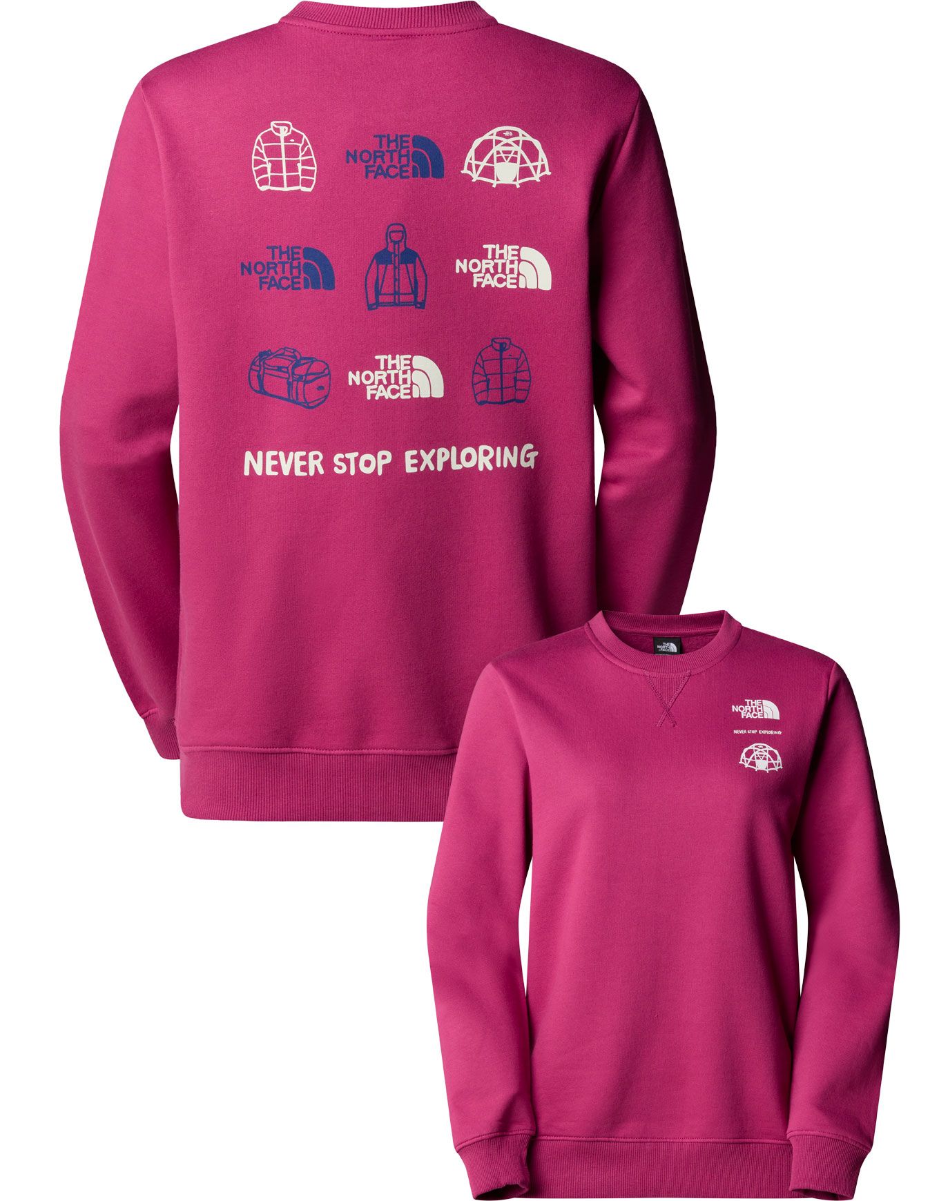 W Outdoor Graphic Crew Cyber Berry + The North Face