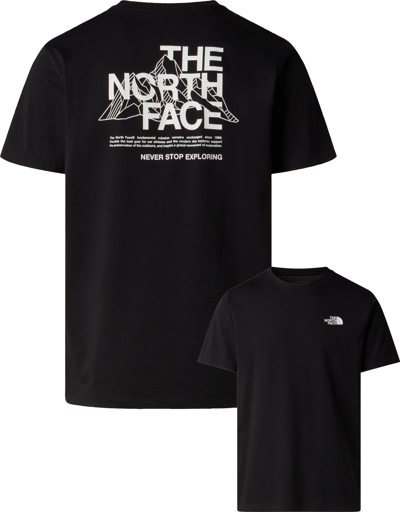 M Mountain Sketch  Regular Short Sleeve TNF Black + The North Face
