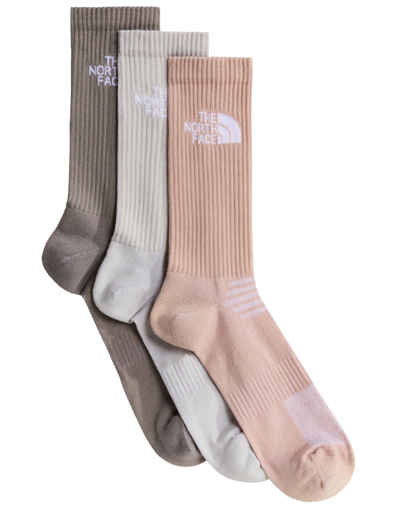 Multi Sport Cush Crew Sock 3P Stone Slab Timeless Taupe + The North Face