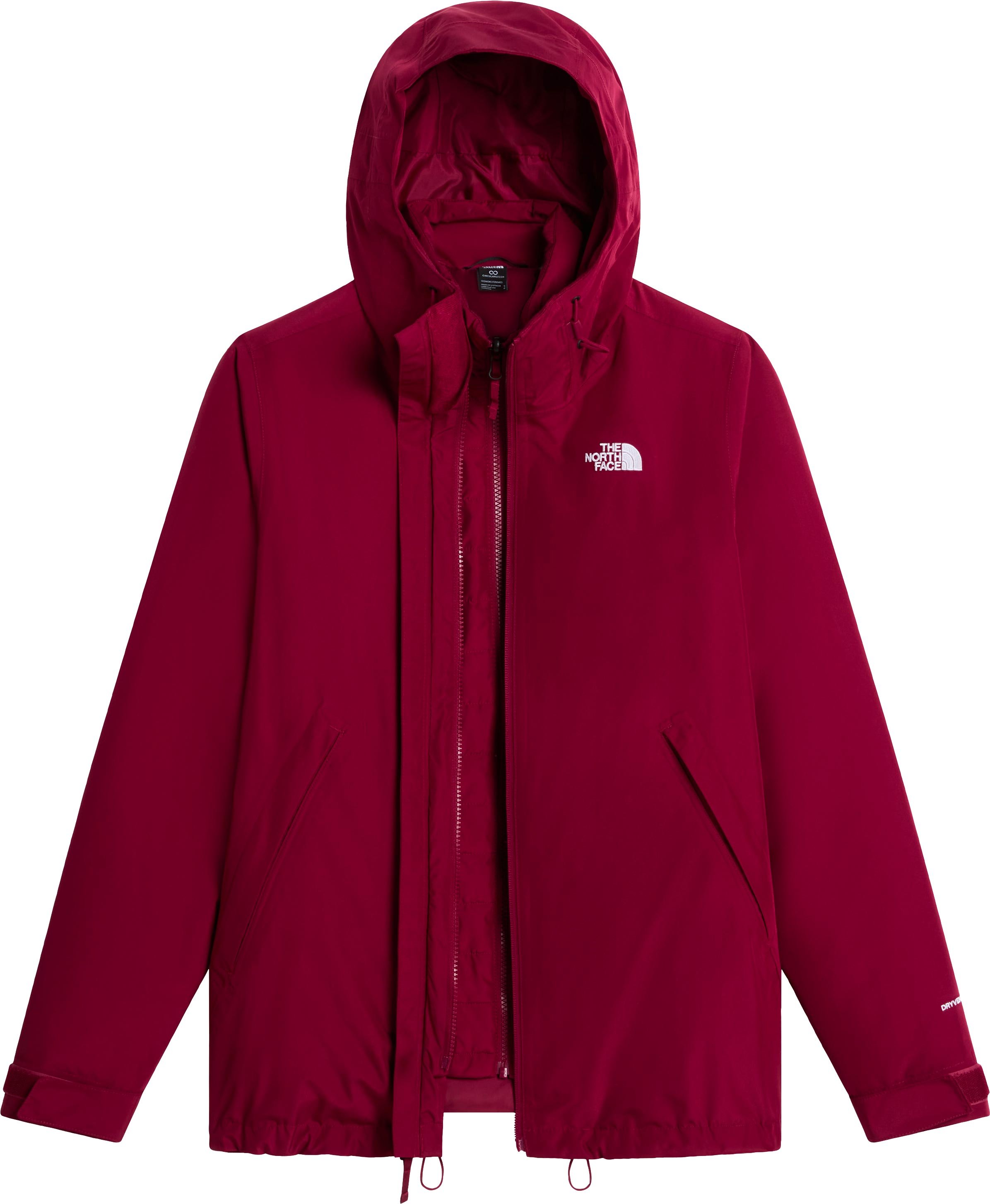 W Carto Mono Triclimate Hooded Jacket Burgundy Crush + The North Face