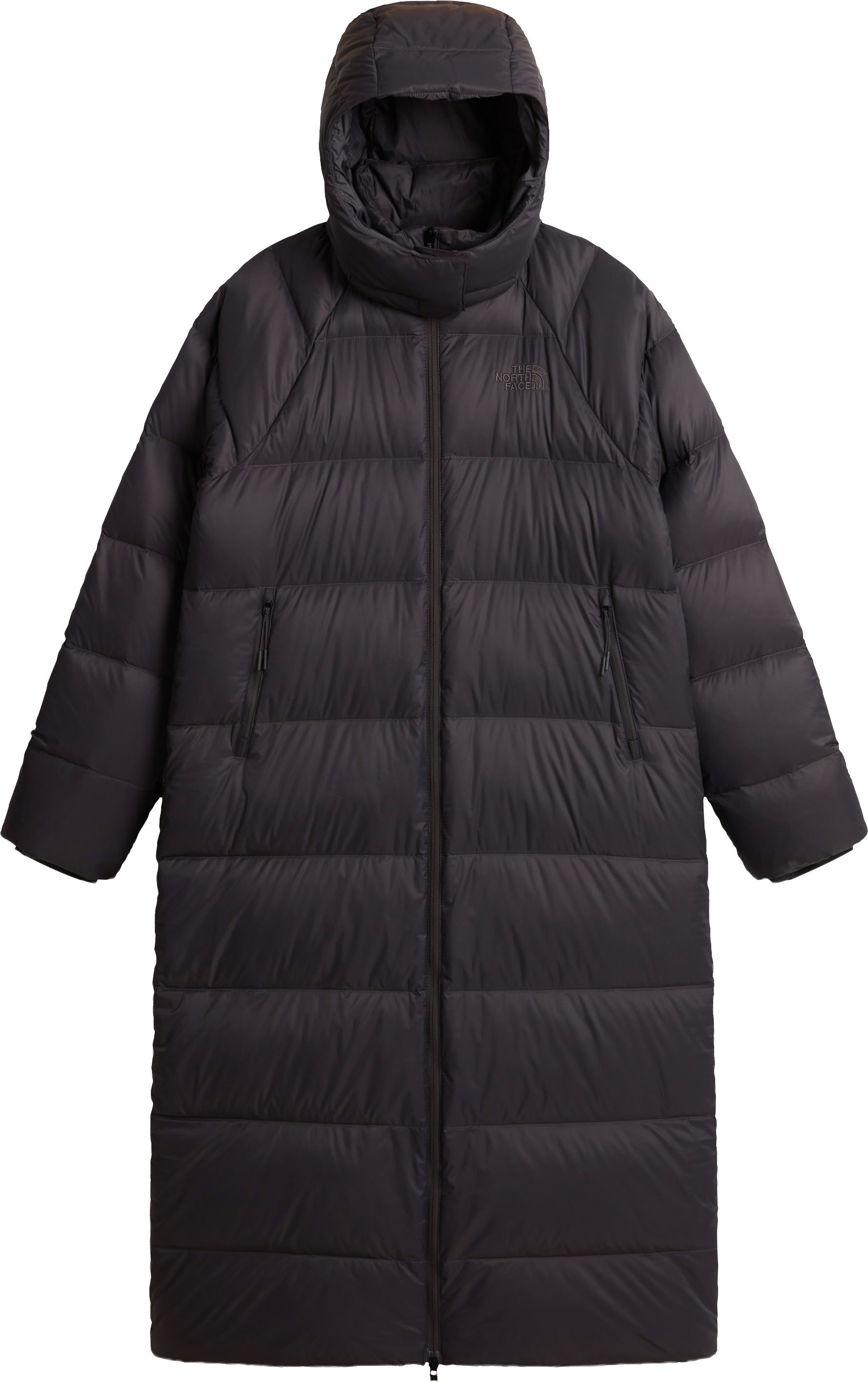 W Hydrenalite City Long Down Hooded Parka Anthracite Grey + The North Face