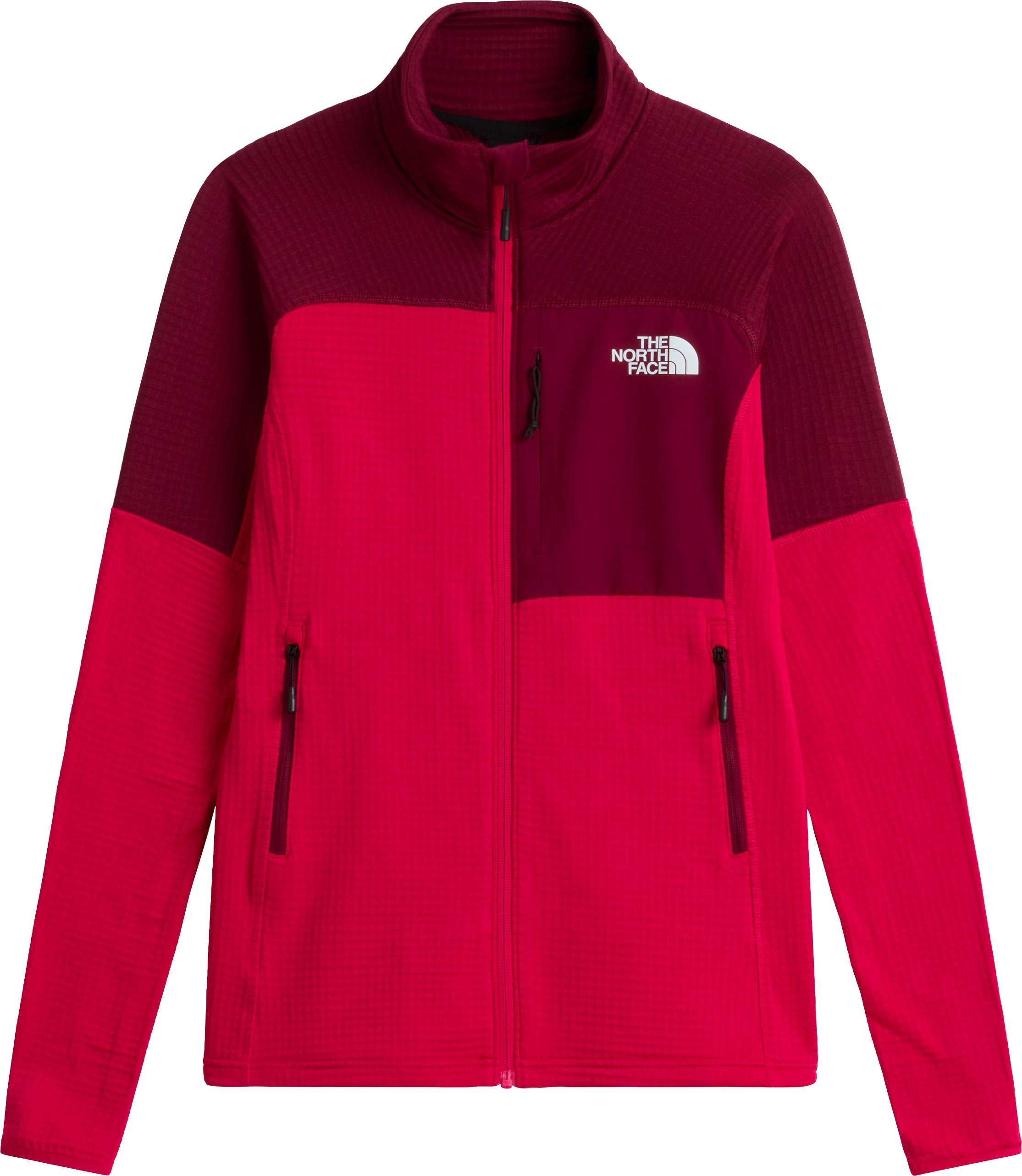 W Polartec Powergrid Stormgap Jacket Lali Guran Burgundy Crush + The North Face