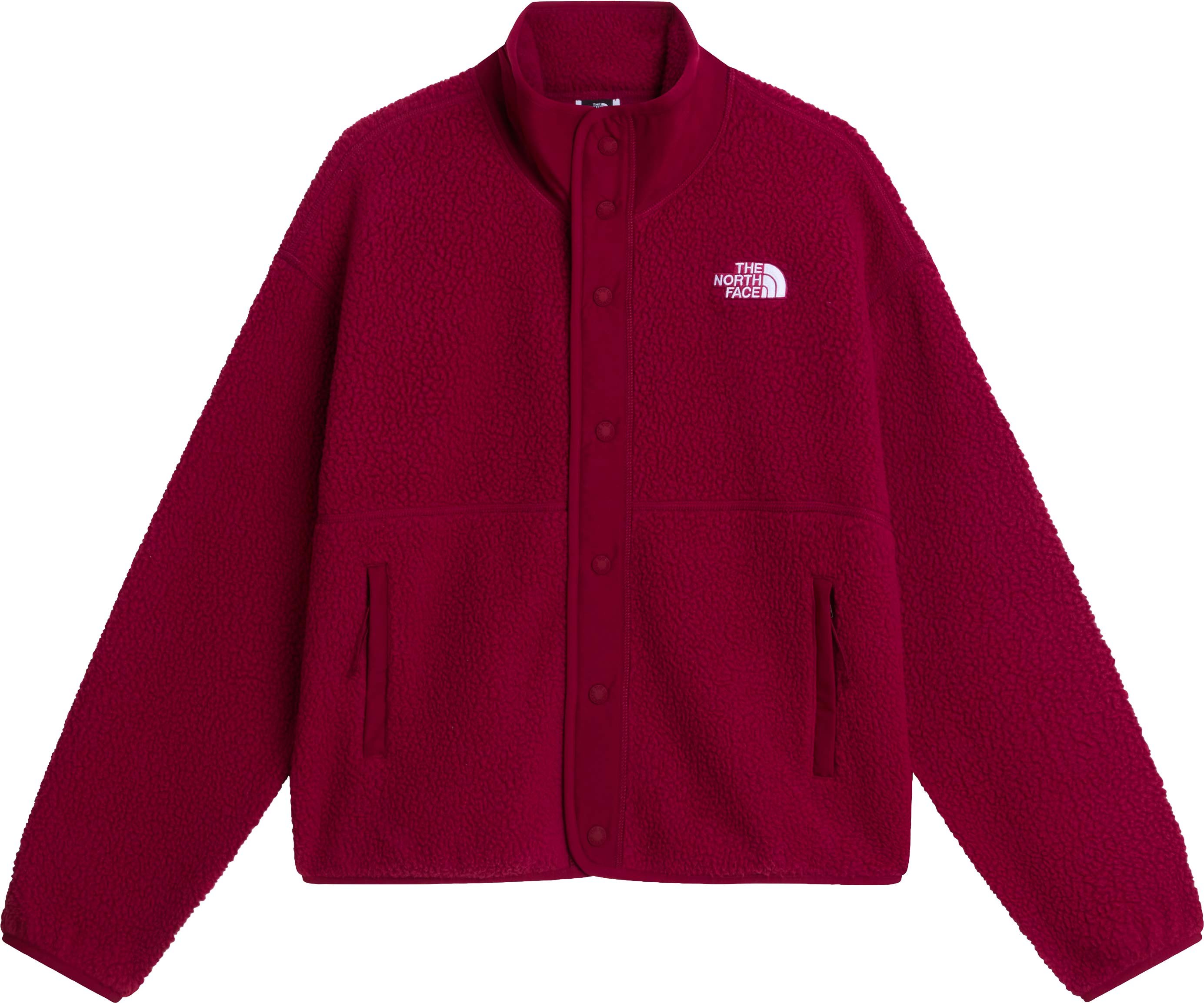 W Cragmont Snap Front Fleece Jacket Burgundy Crush + The North Face