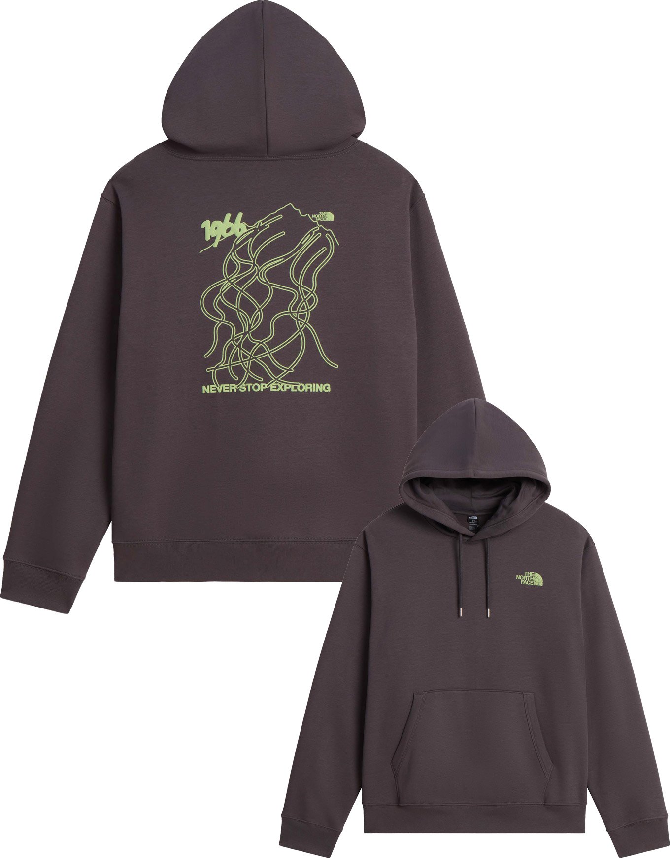 U Nse Slopes Relaxed Hoodie Graphic Anthracite Grey + The North Face