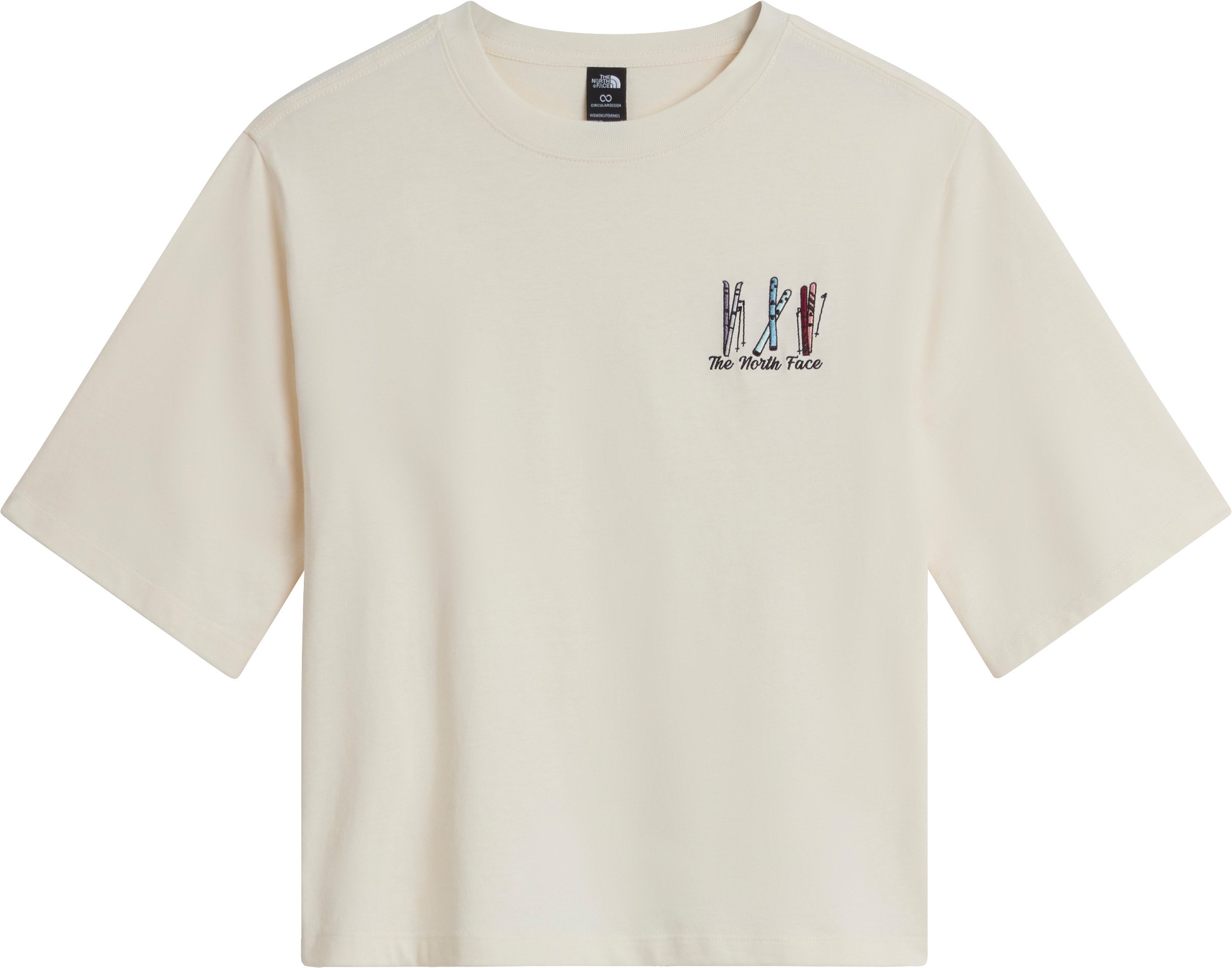 W Ski Embro Boxy SS Tee Graphic White Dune + The North Face
