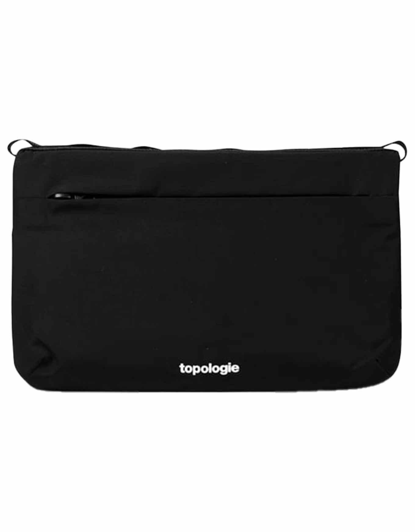 Bags Flat Sacoche Small Black Tech Sateen + Topologie