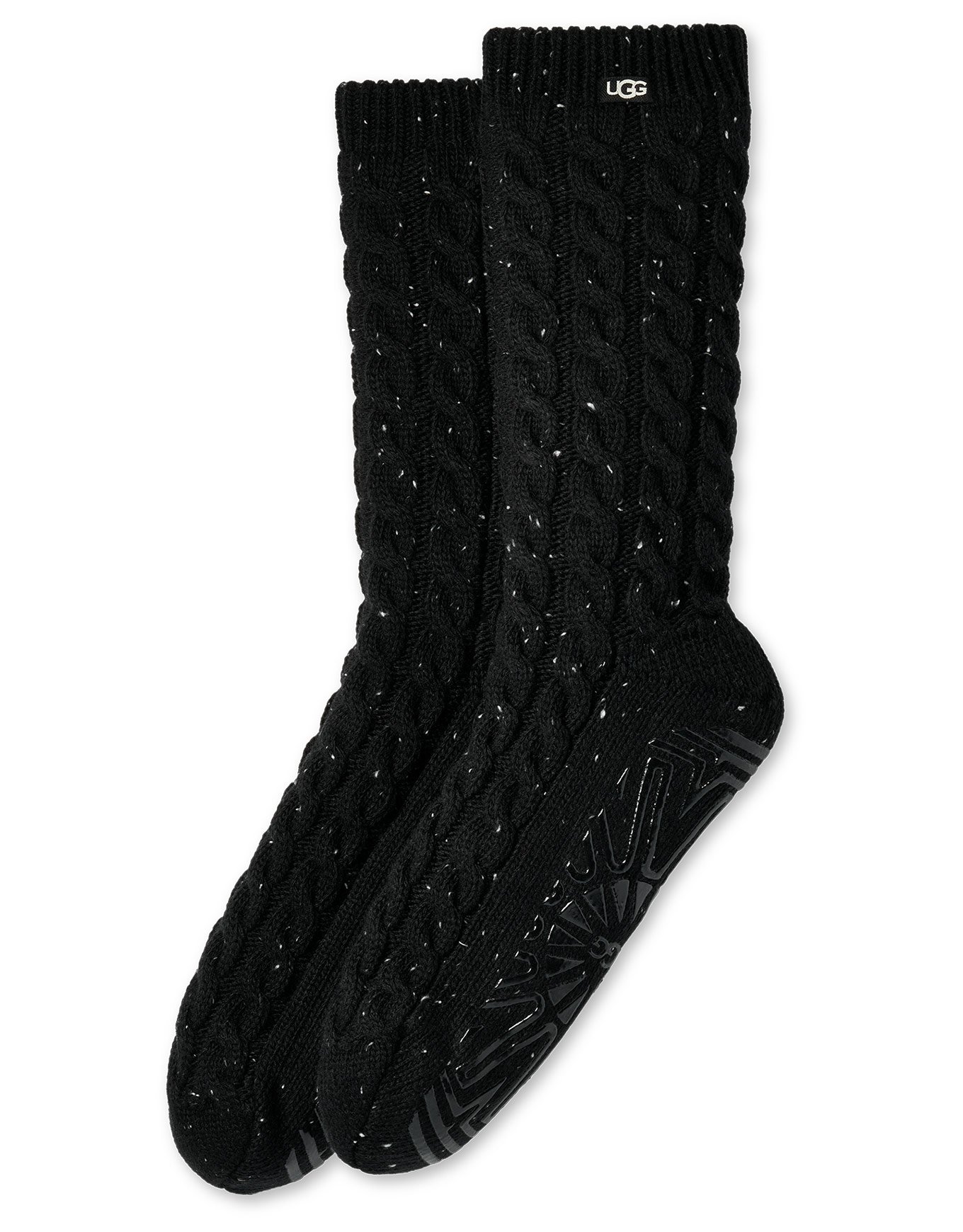 W Elowyn Cable Knit Fleece Lined Sock Black Confetti + Ugg