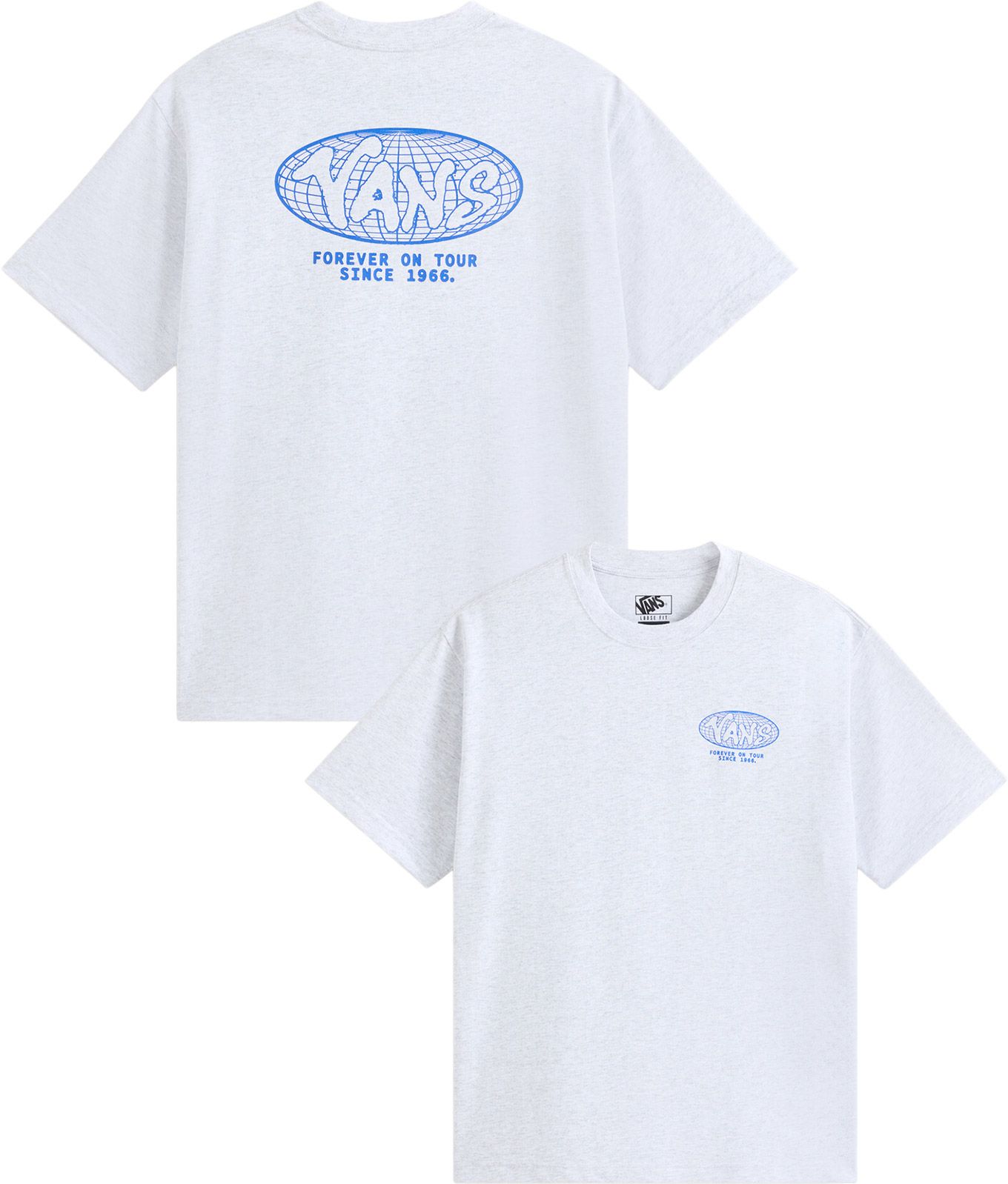World Tour Loose SS Tee Light Grey Heather + Vans