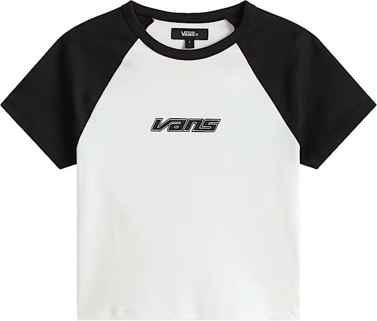 Clare Baby Tee True White Black + Vans