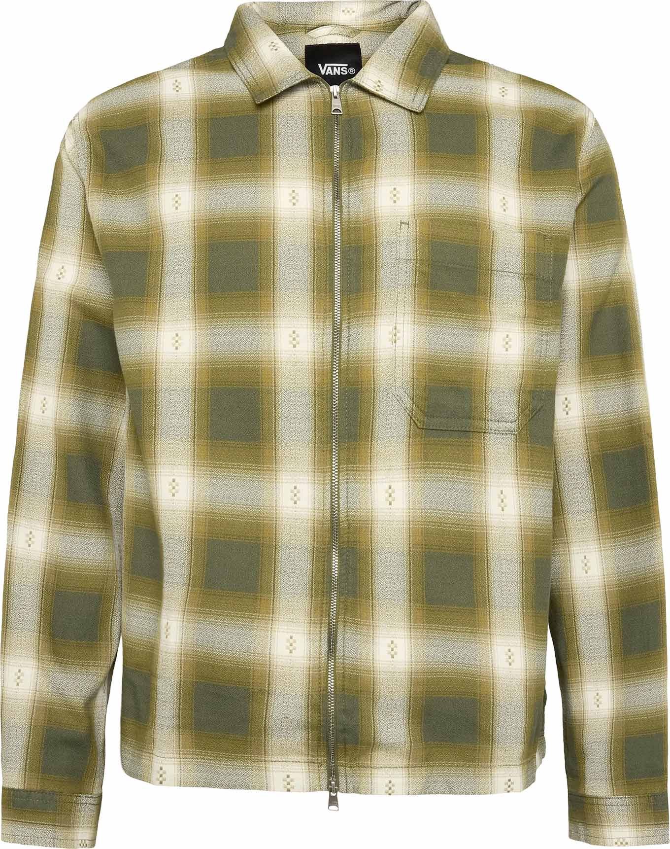 Larkspur Zip Plaid Flannel Shirt Mossy Olive + Vans