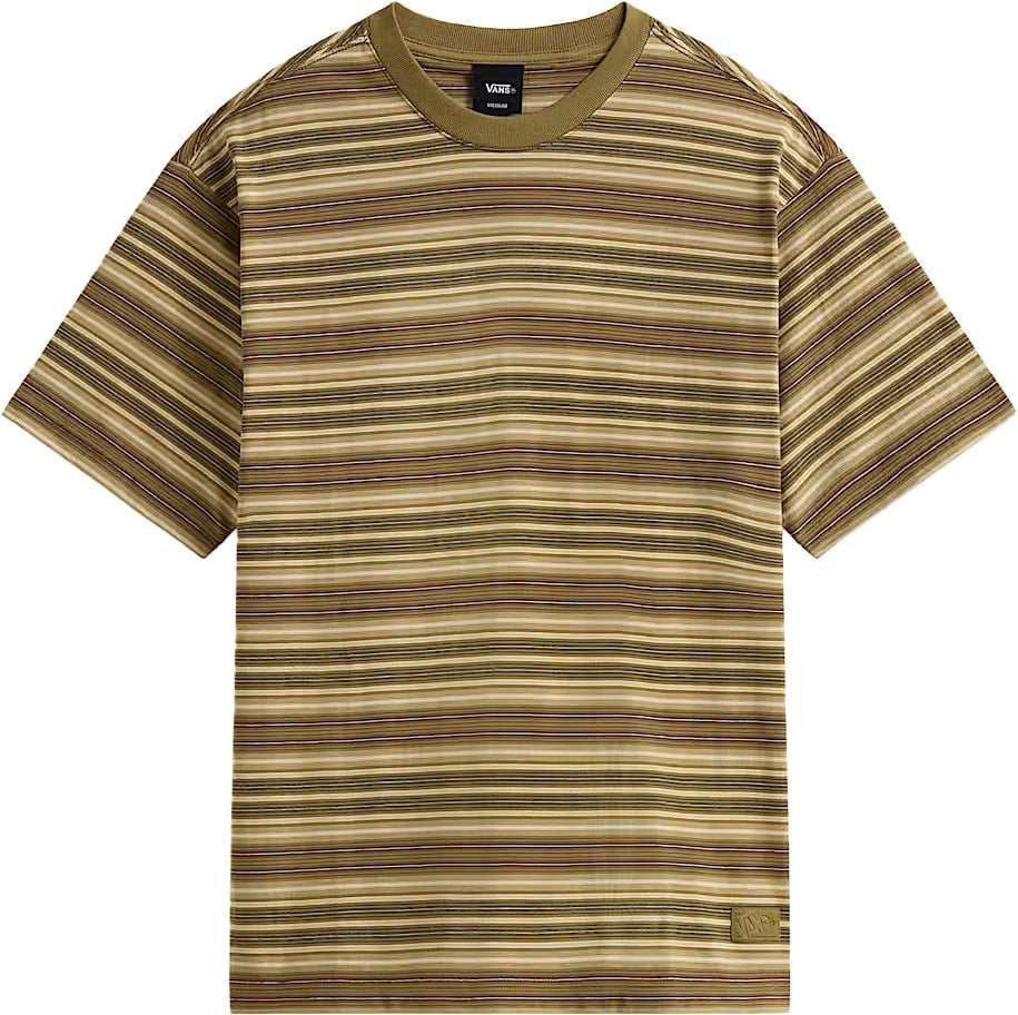 Stripe Ringer Loose SS Knit Olive Brown + Vans