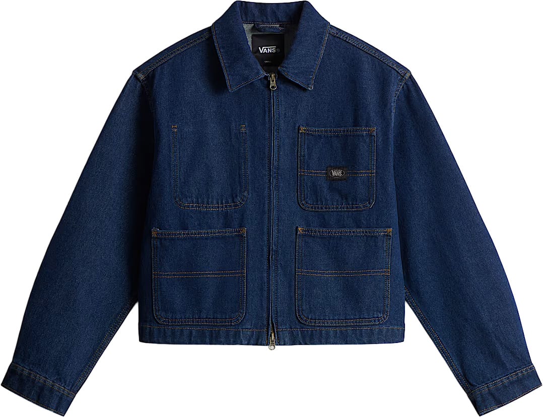 Emily Boxy Workwear Jacket Dark Rinse + Vans
