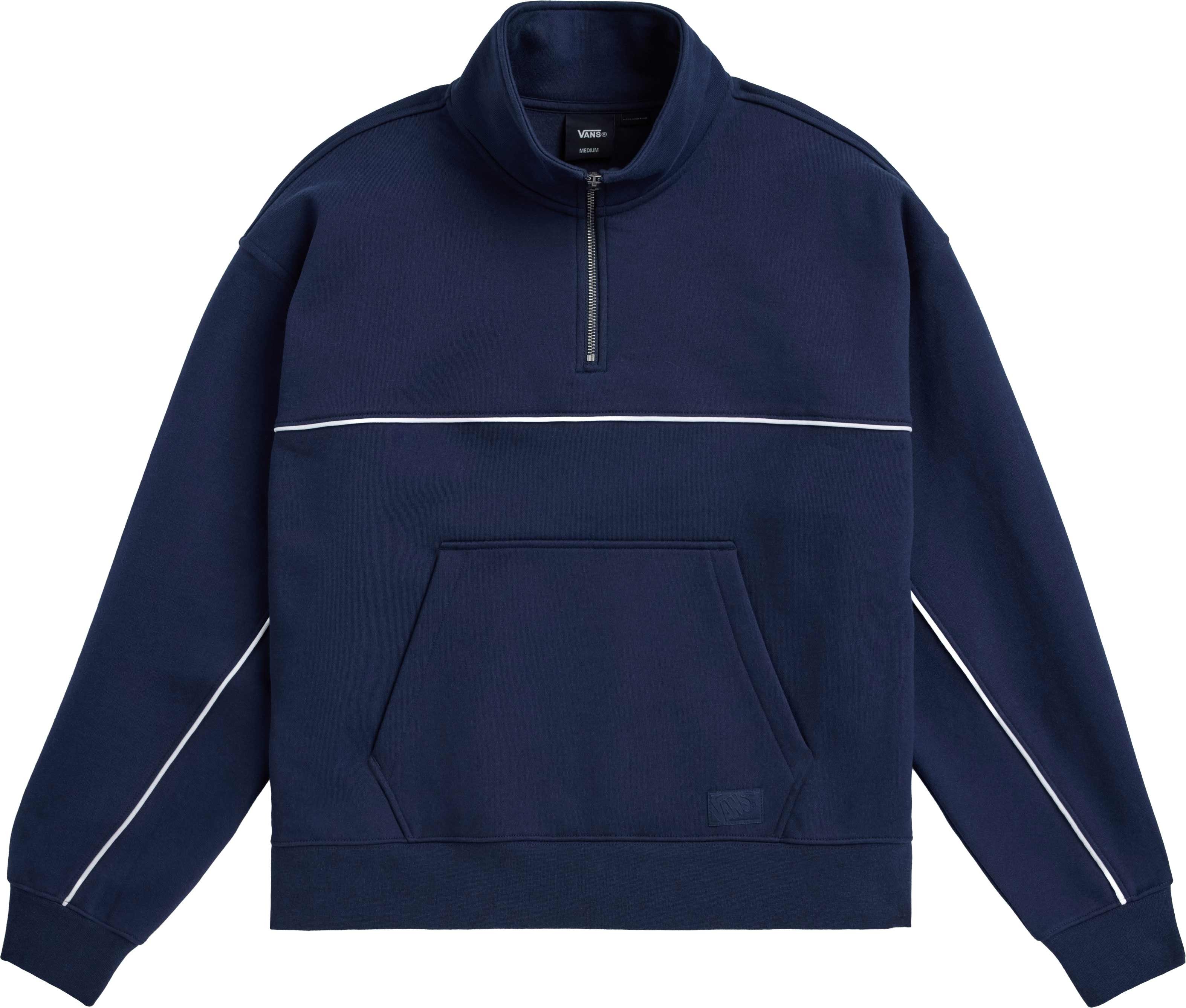 Blocked Quarter Zip Pullover Parisian Night + Vans