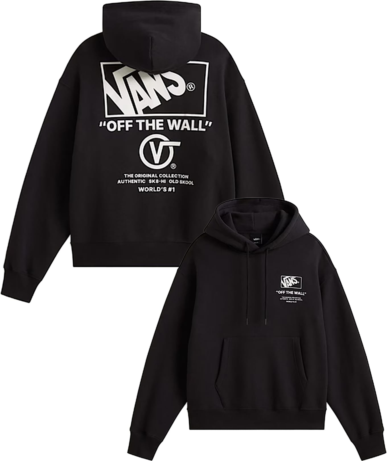 Stacked Hi Pullover Black White + Vans