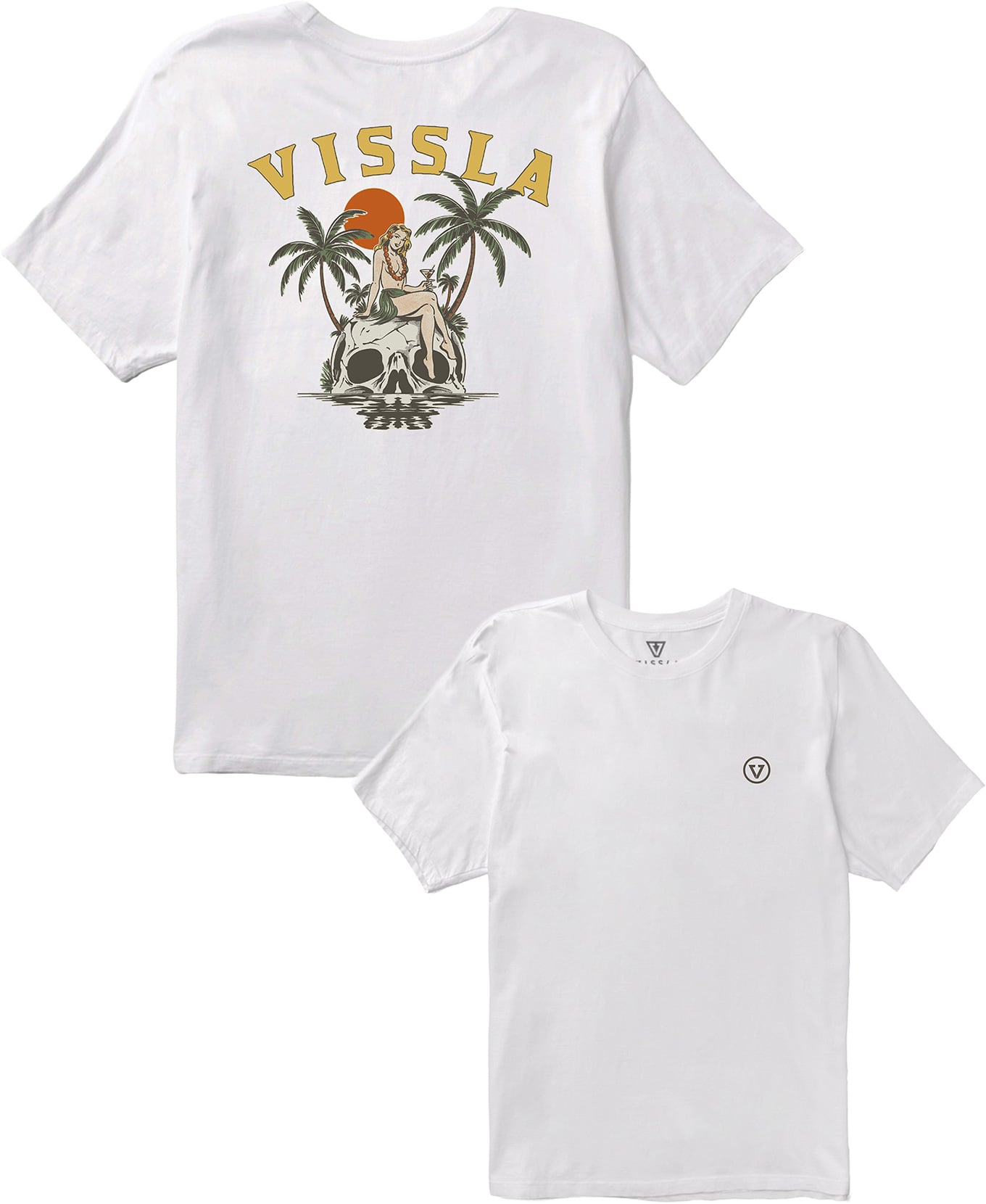 Skull Saloon Organic SS Tee M White + Vissla