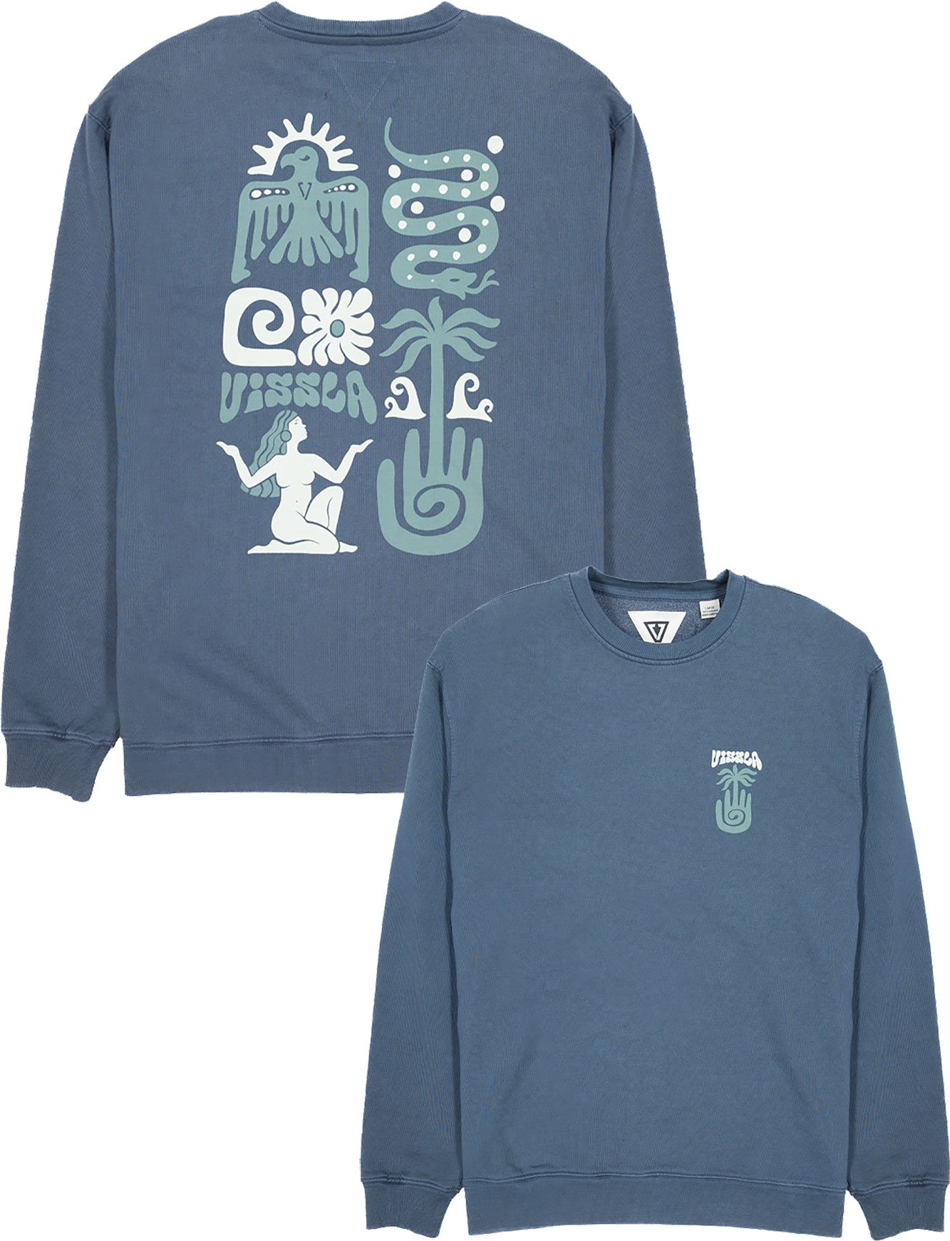 Aquemini Crew Neck Washed Fleece Midnight + Vissla