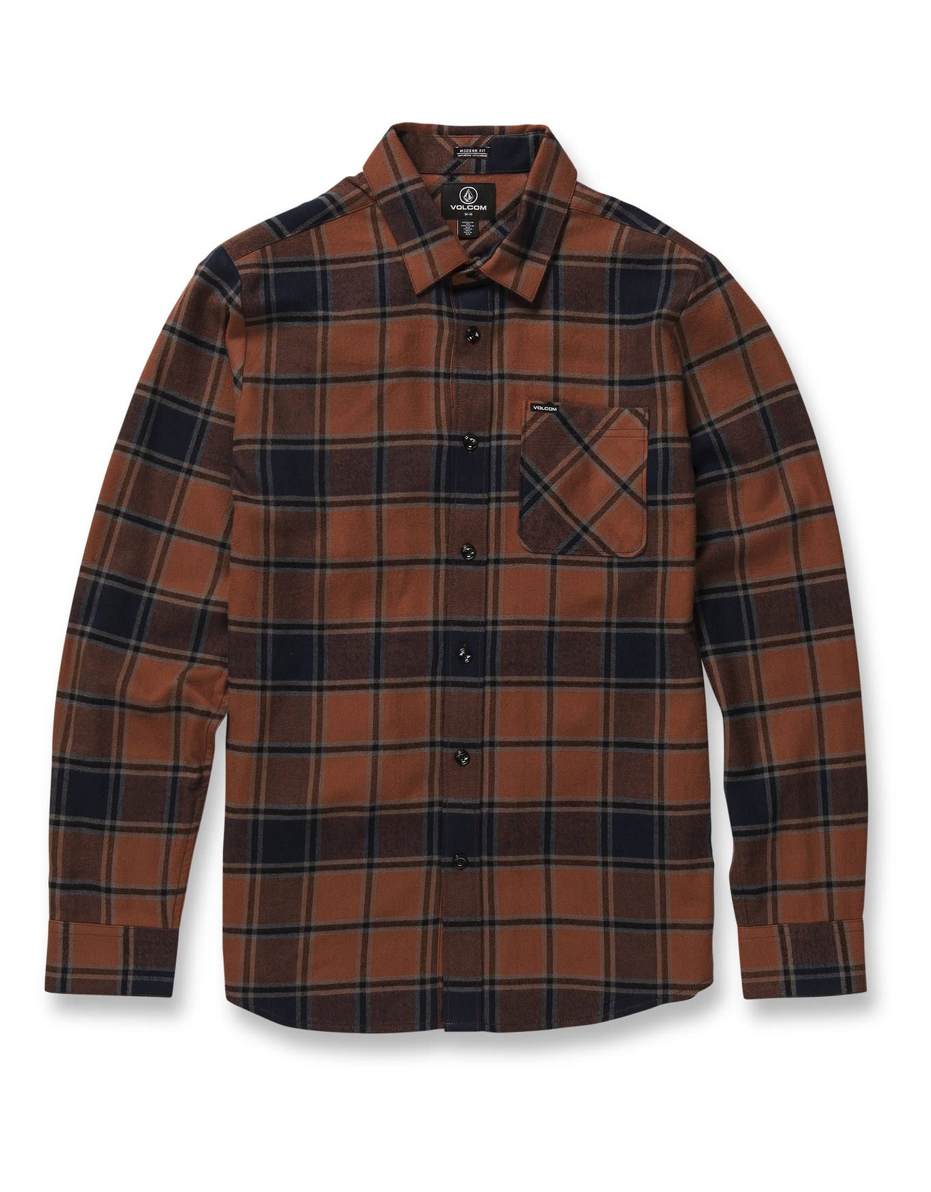 Chemise Volcom Homme – Carreaux Flanelle, Manches Longues, Taille M – Neuve Avec étiquettes