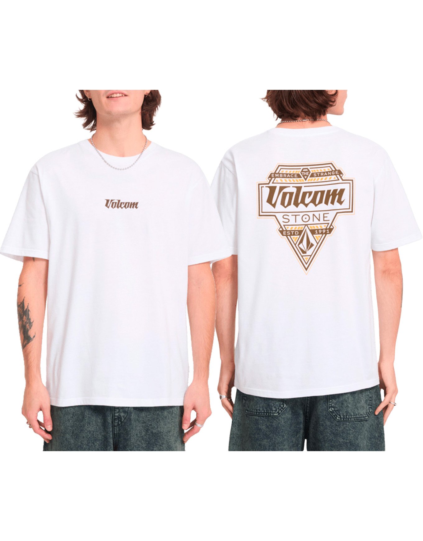 Linear Basic SS Tee White + Volcom