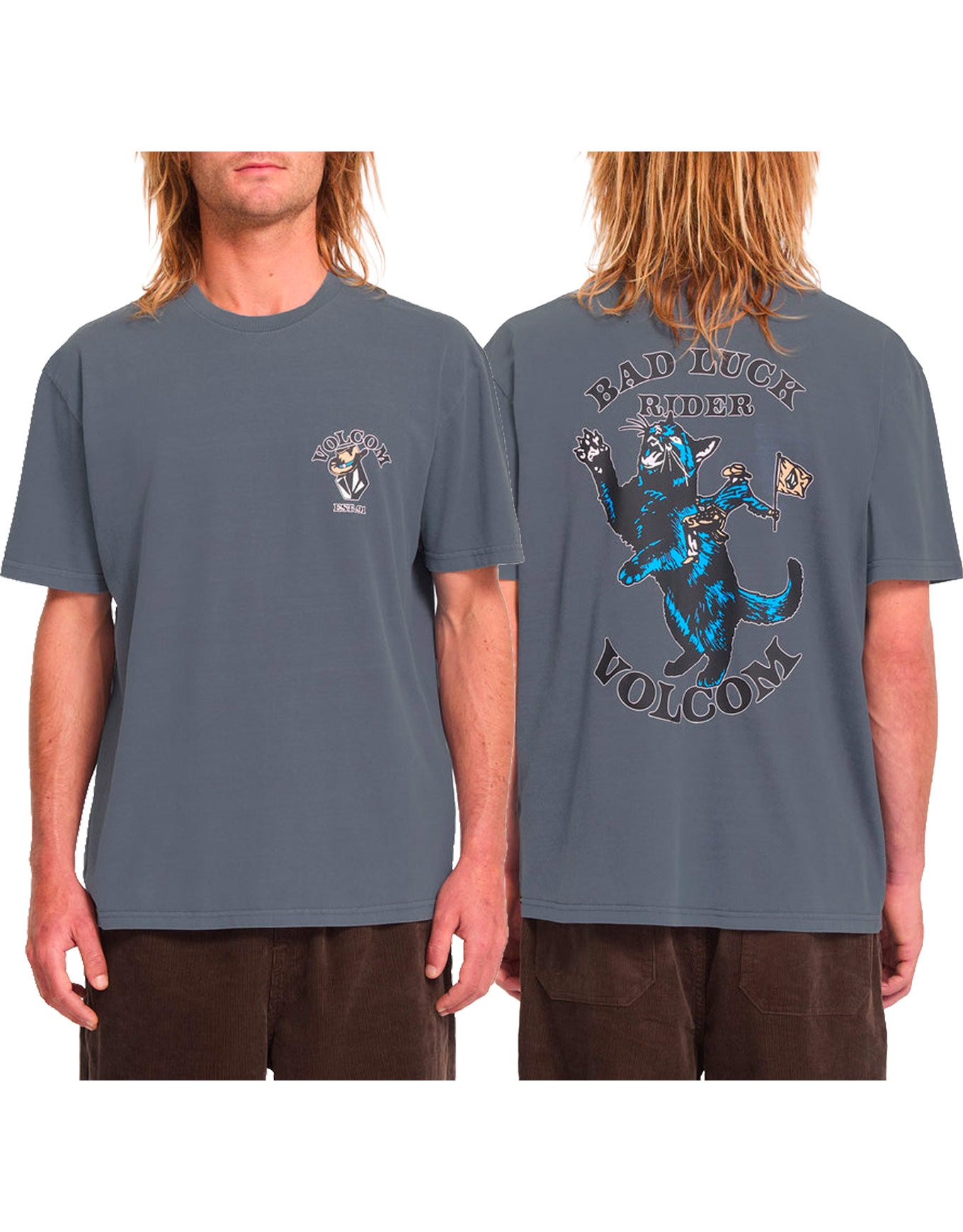 Bad Luck SS Tee Storm Blue + Volcom