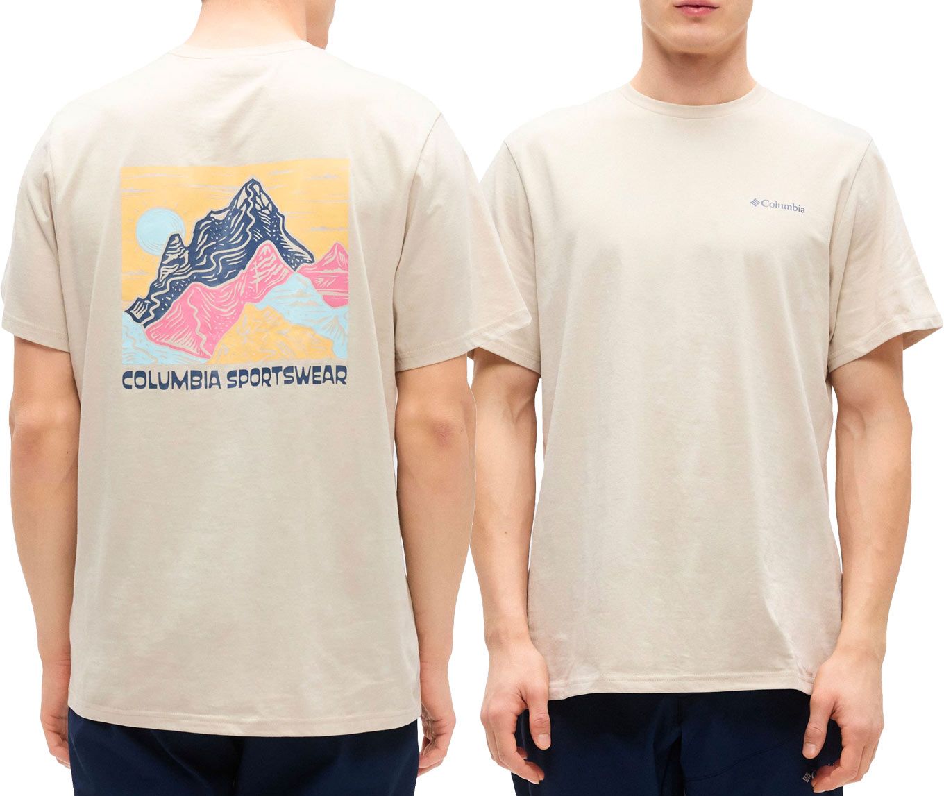 CSC Outdoor Back Graphic Tee Dark Stone Scoped View + Columbia