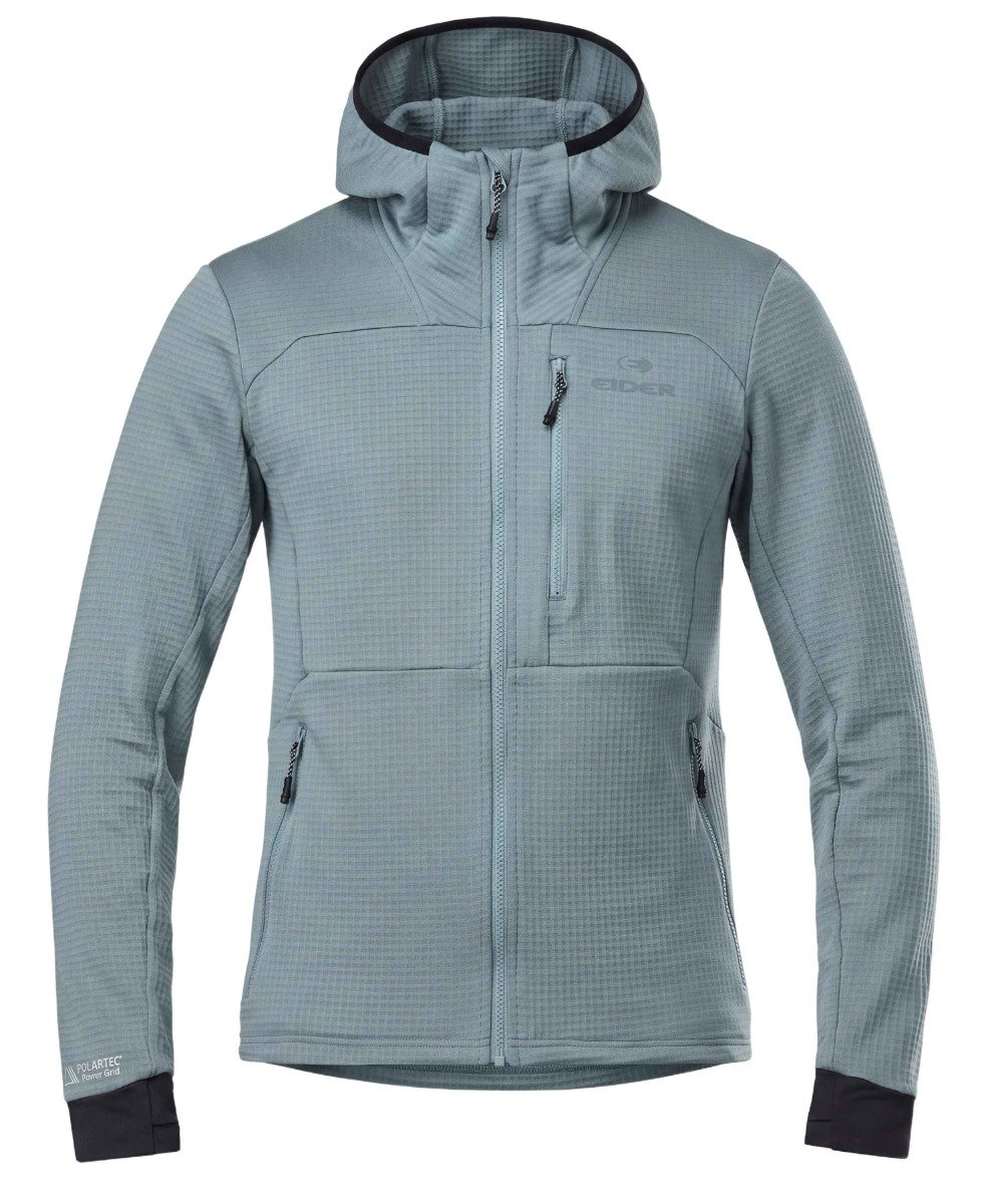 M Thorens Polartec Powergrid Fleece Hoodie Abyss + Eider
