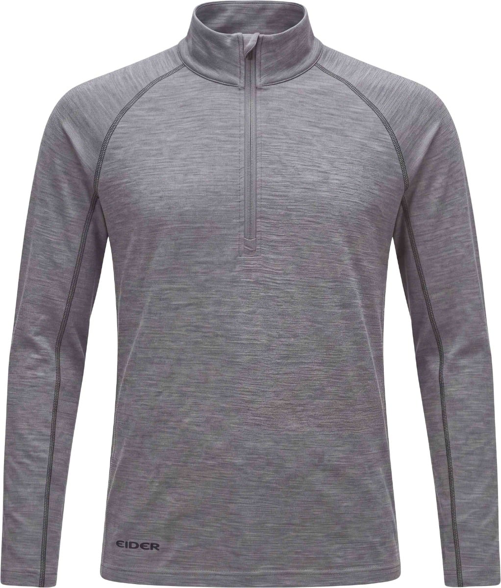 M Eider Merino 190 Half Zip Heather Grey + Eider