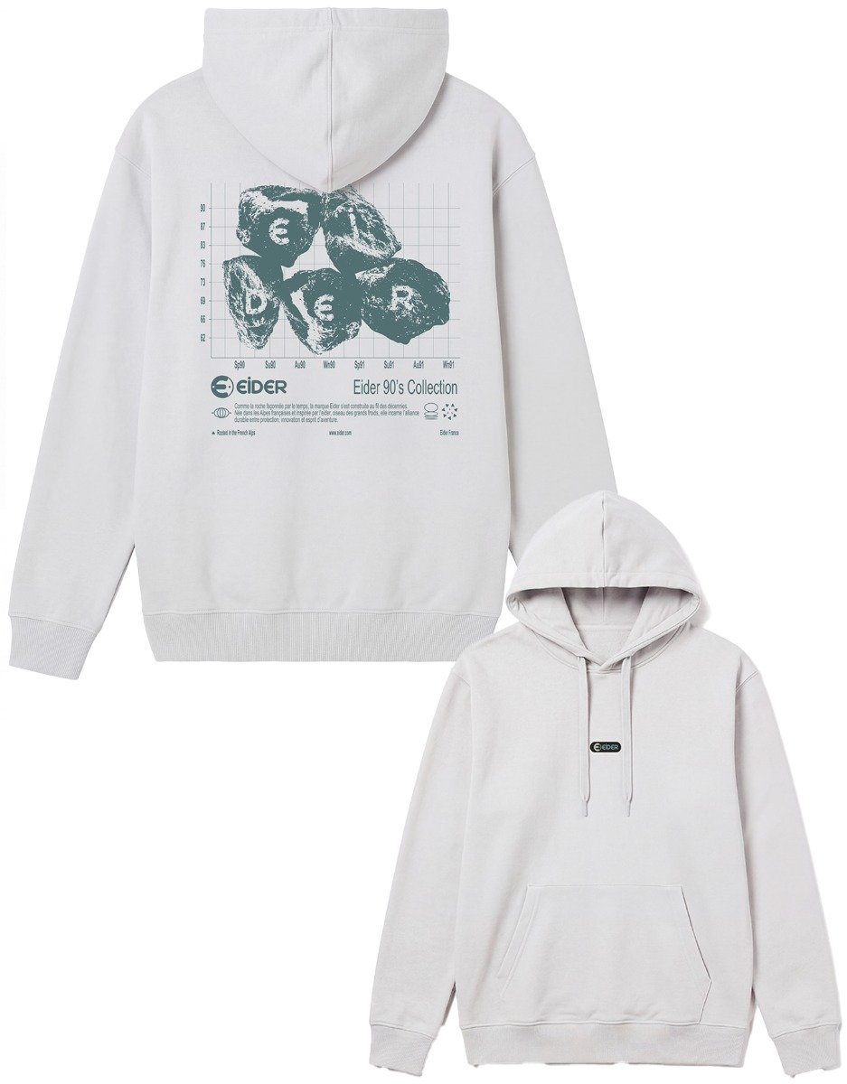 Vintage 90's Hoodie White Grey + Eider