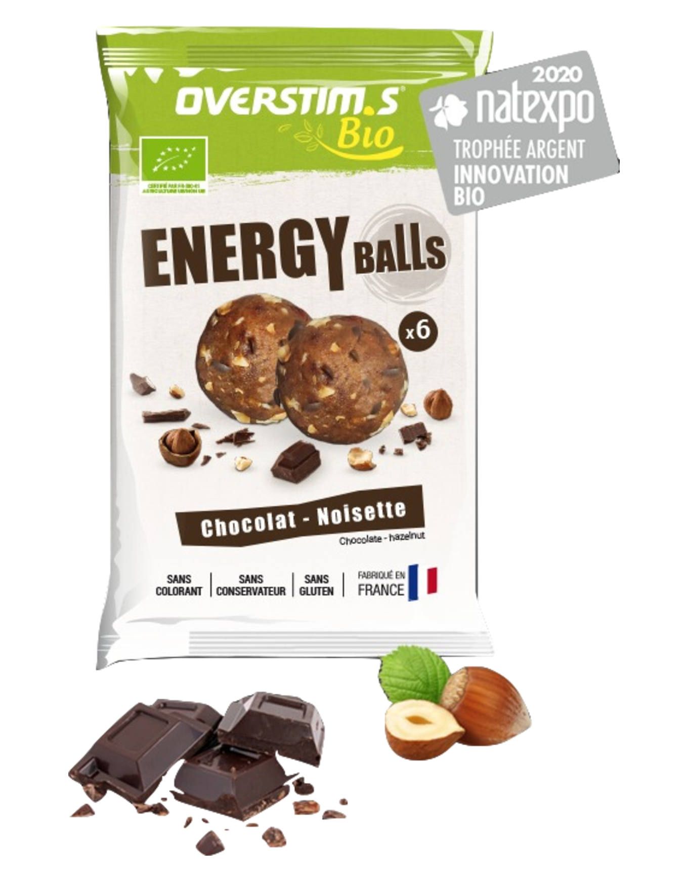 Energy Balls Bio Overstims Chocolat Noisette + Overstims