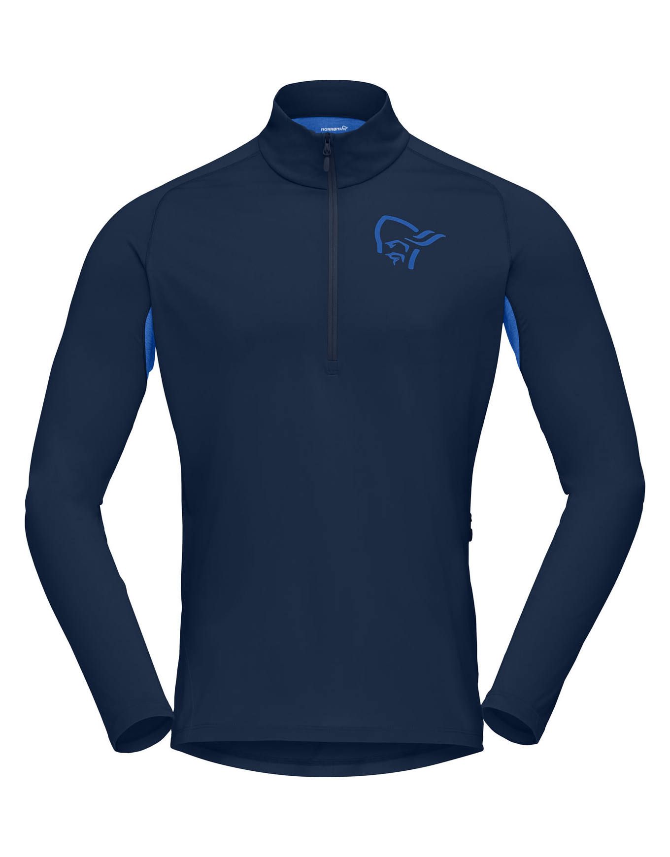Fjora Equaliser Long Sleeve Zip Top M Indigo Night/Olympian Blue + Norrona