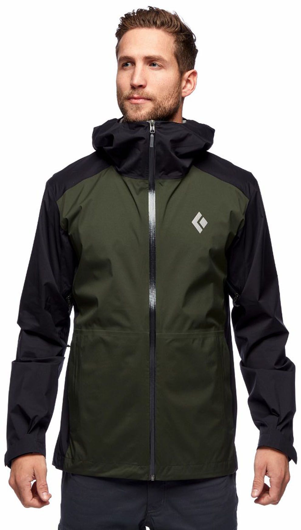 M Stormline Stretch Rain Shell Cypress-Black + Black Diamond