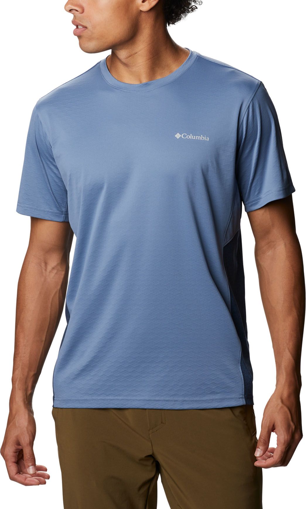 M Zero Ice Cirro-Cool SS Shirt M Bluestone/Collegiate Navy Heather + Columbia