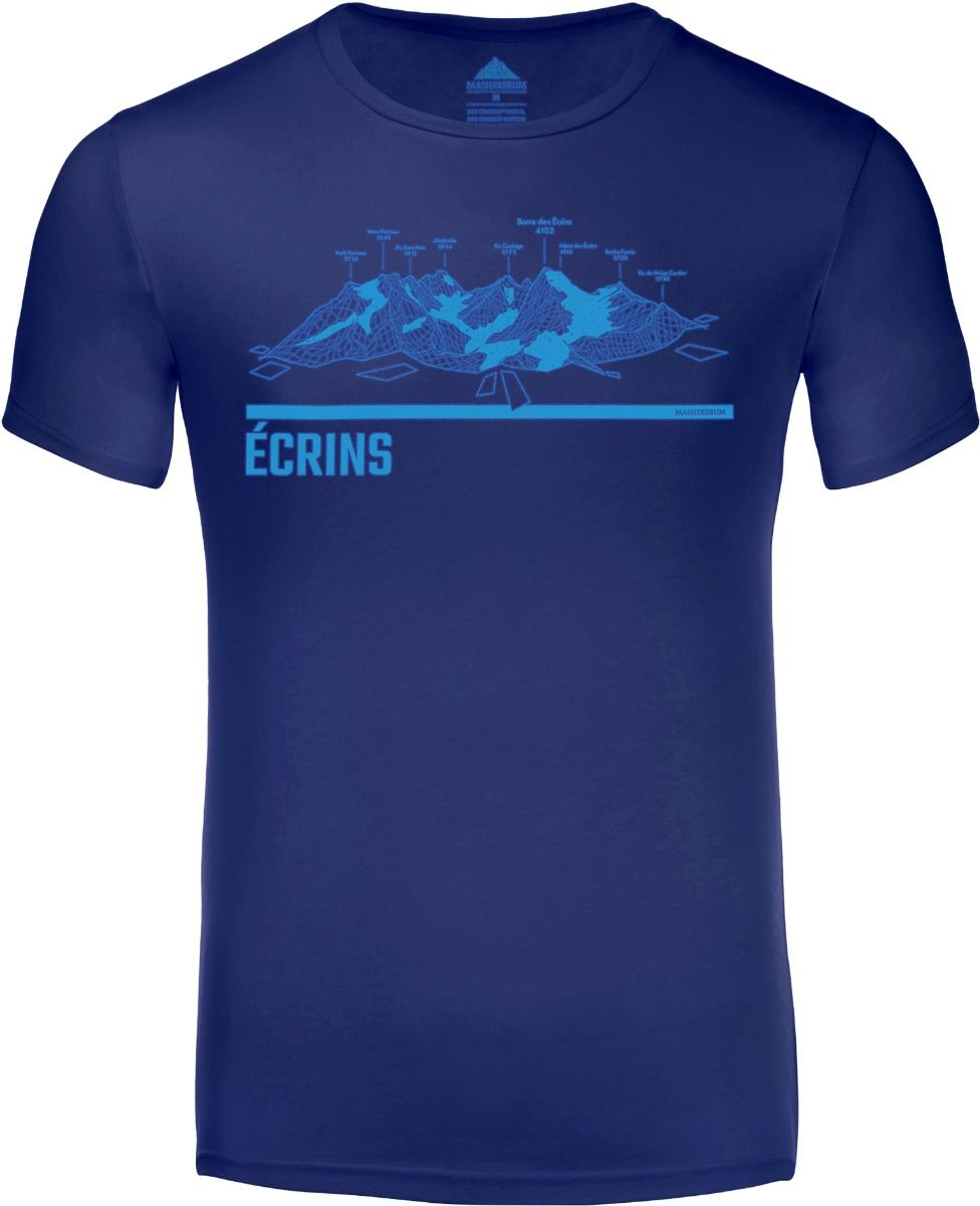 T-Shirt M Ultrasoft2 Ecrins Bleu + Masherbrum