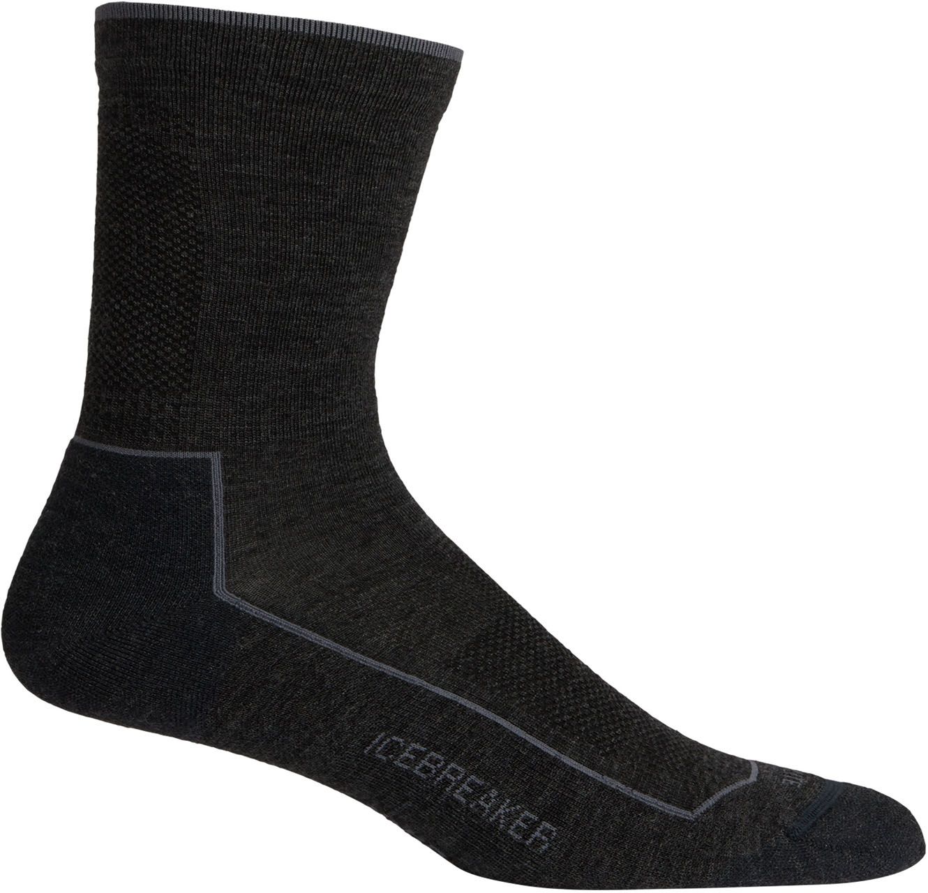Men'S Hike Cool-Lite 3Q Crew Jet Heather + Icebreaker