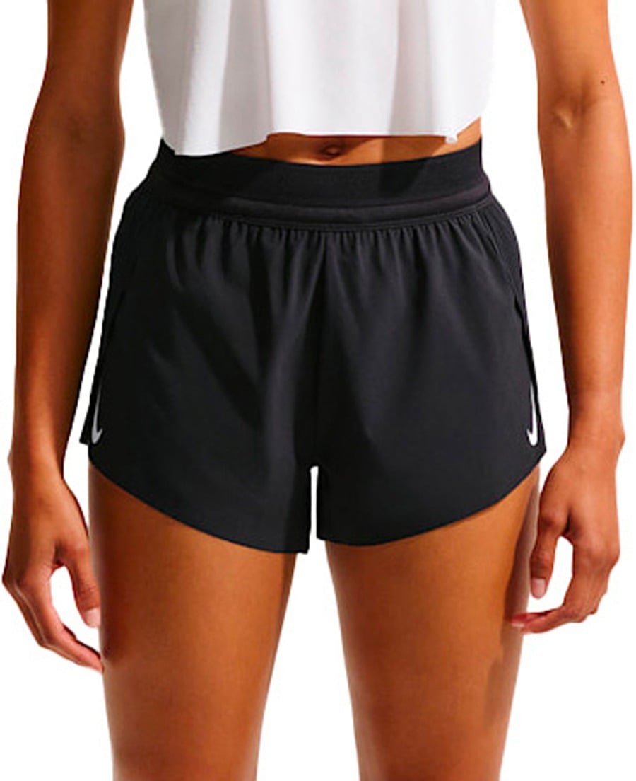 W Nike Aeroswift Dri-Fit ADV 3In Short Black White + Nike Running