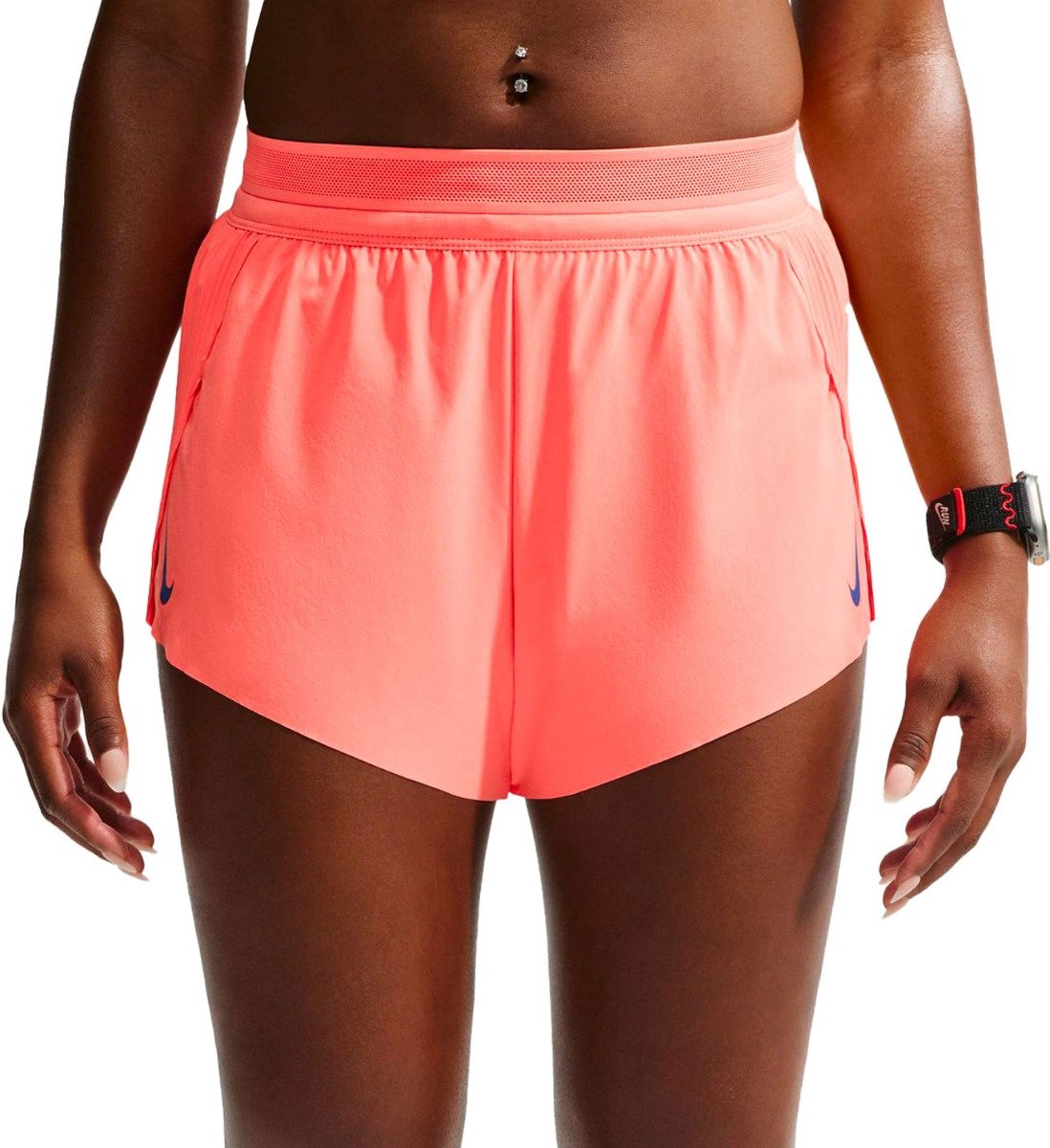 W Nike Aeroswift Dri-Fit ADV 3In Short Atomic Pink Black White Old Royal + Nike Running