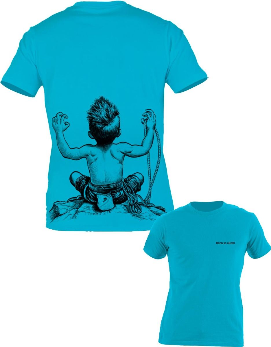Born to Climb SS Tee M Bleu Lagon + Nograd