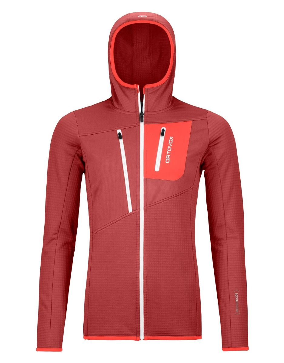 Fleece Grid Hoody W Blush + Ortovox