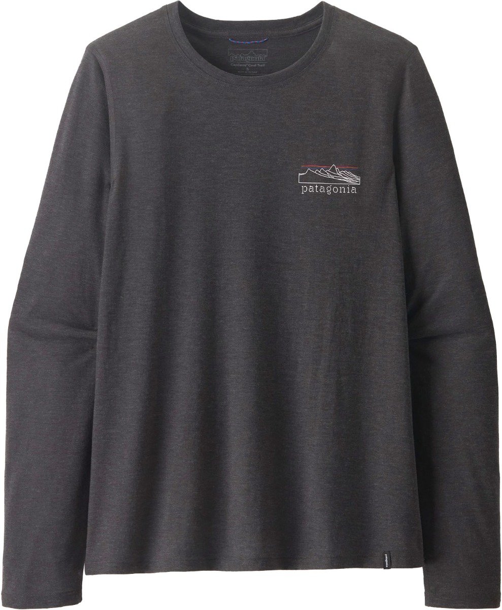 W's L/S Cap Cool Trail Shirt - Stratapeaks Ink Black + Patagonia